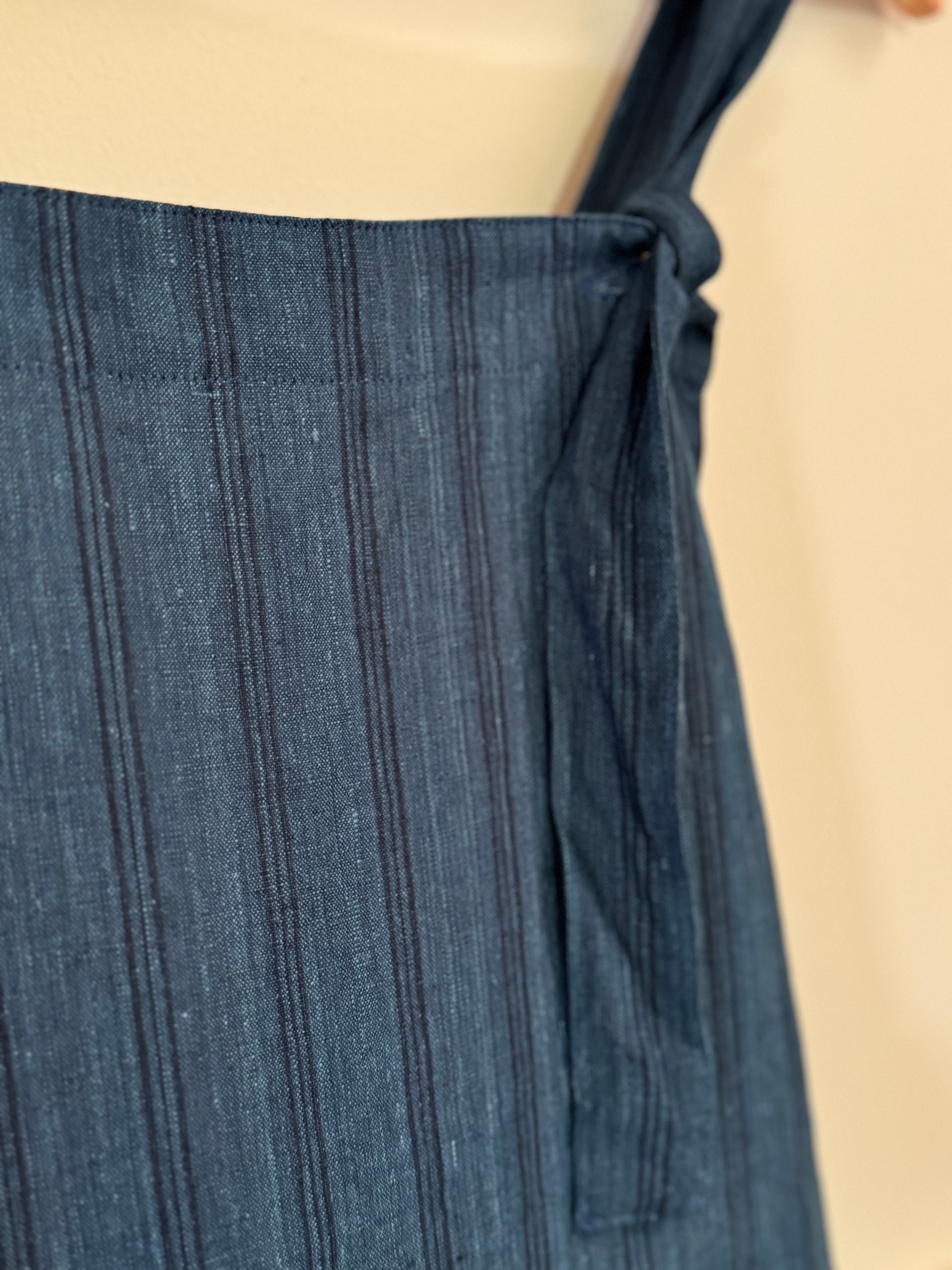 Ichi antiquites Indigo linen apron dress