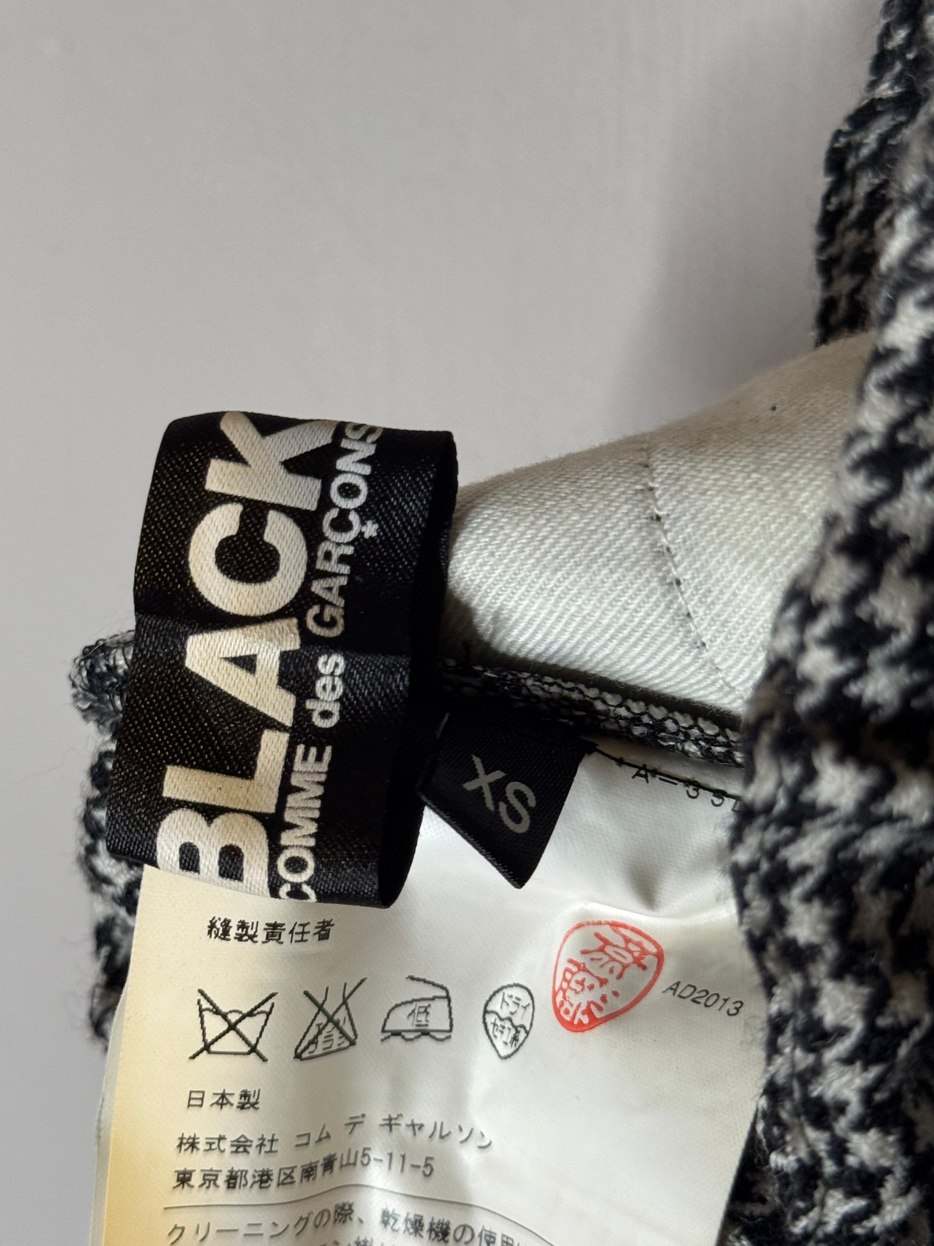 black comme des garçons drop crotch wool herringbone pants