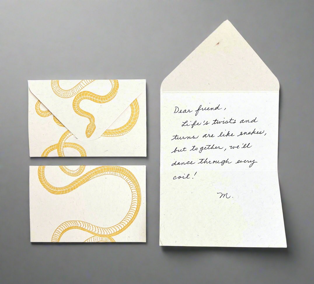 Snake yellow gold mini card