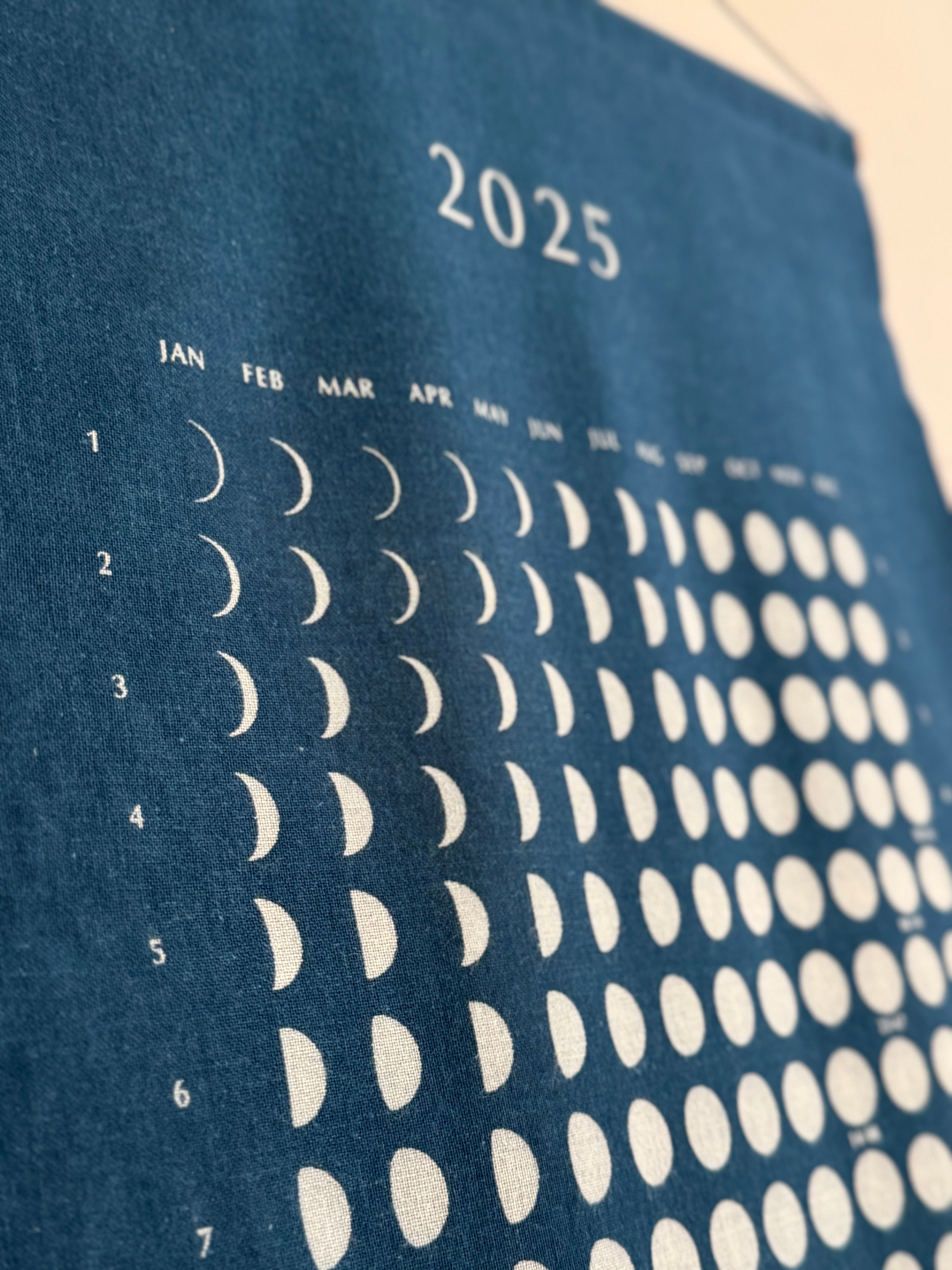Japanese indigo moon phase calendar