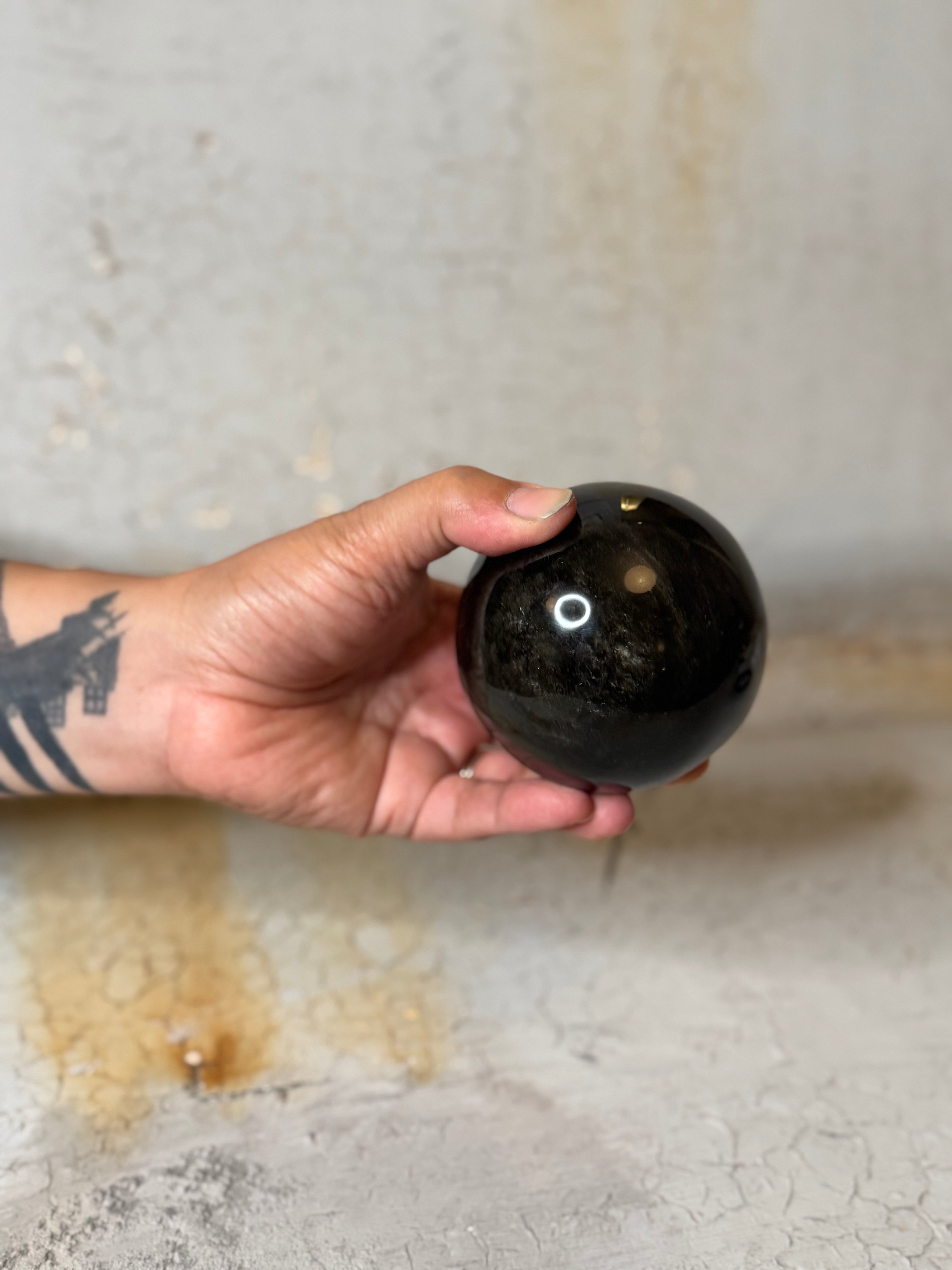 Gold Sheen Obsidian Crystal Sphere