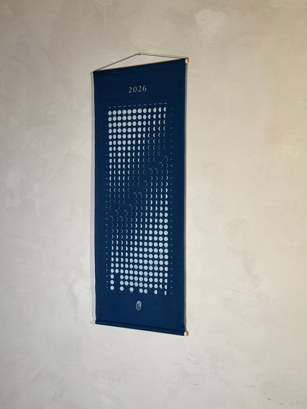 Japanese indigo moon phase calendar