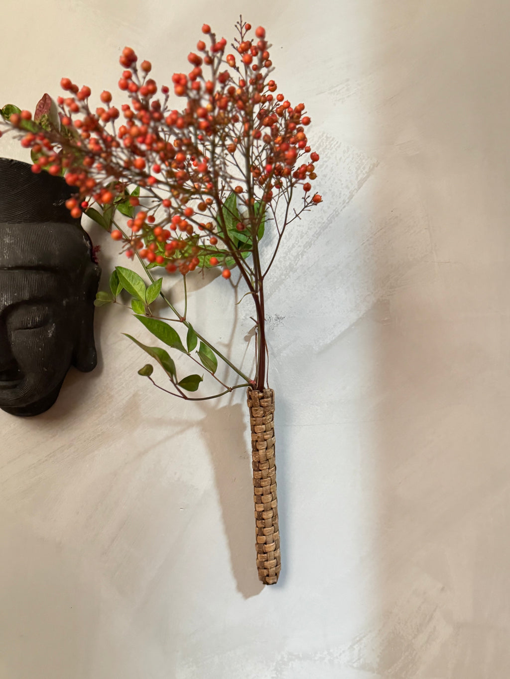 Japanese ikebana basketry wall vase