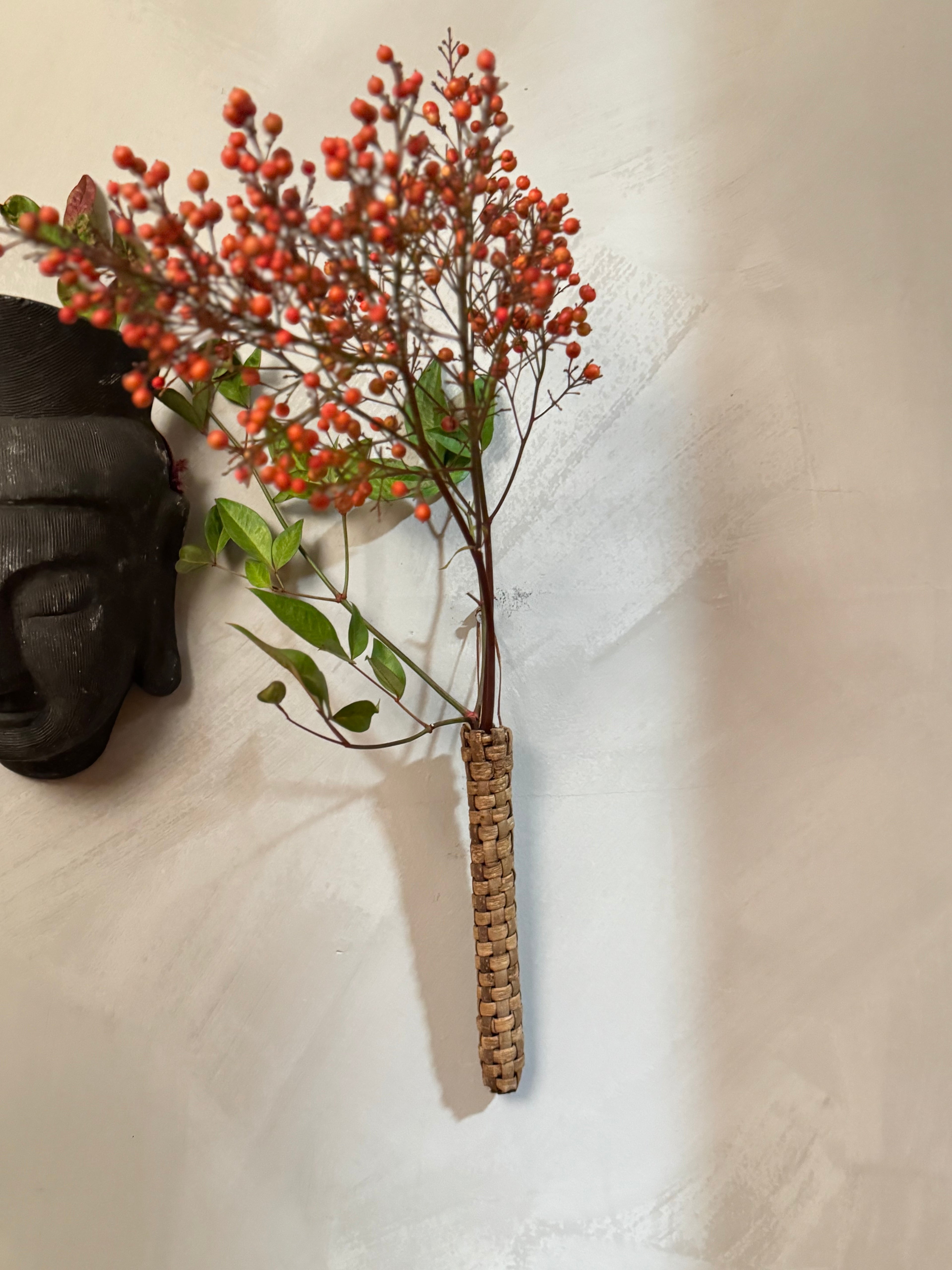 Japanese ikebana basketry wall vase
