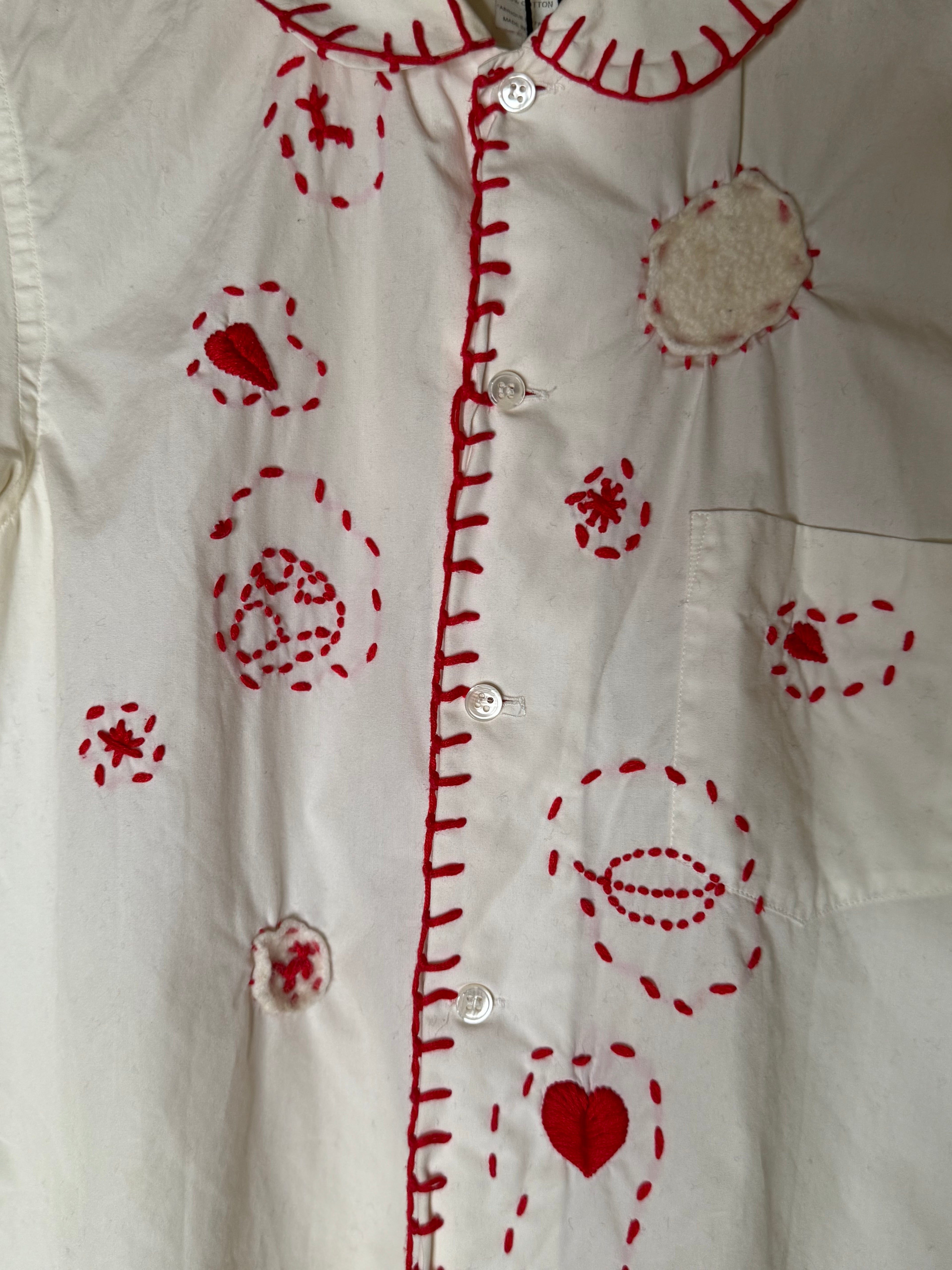 Comme des garçons embroidered button down shirt