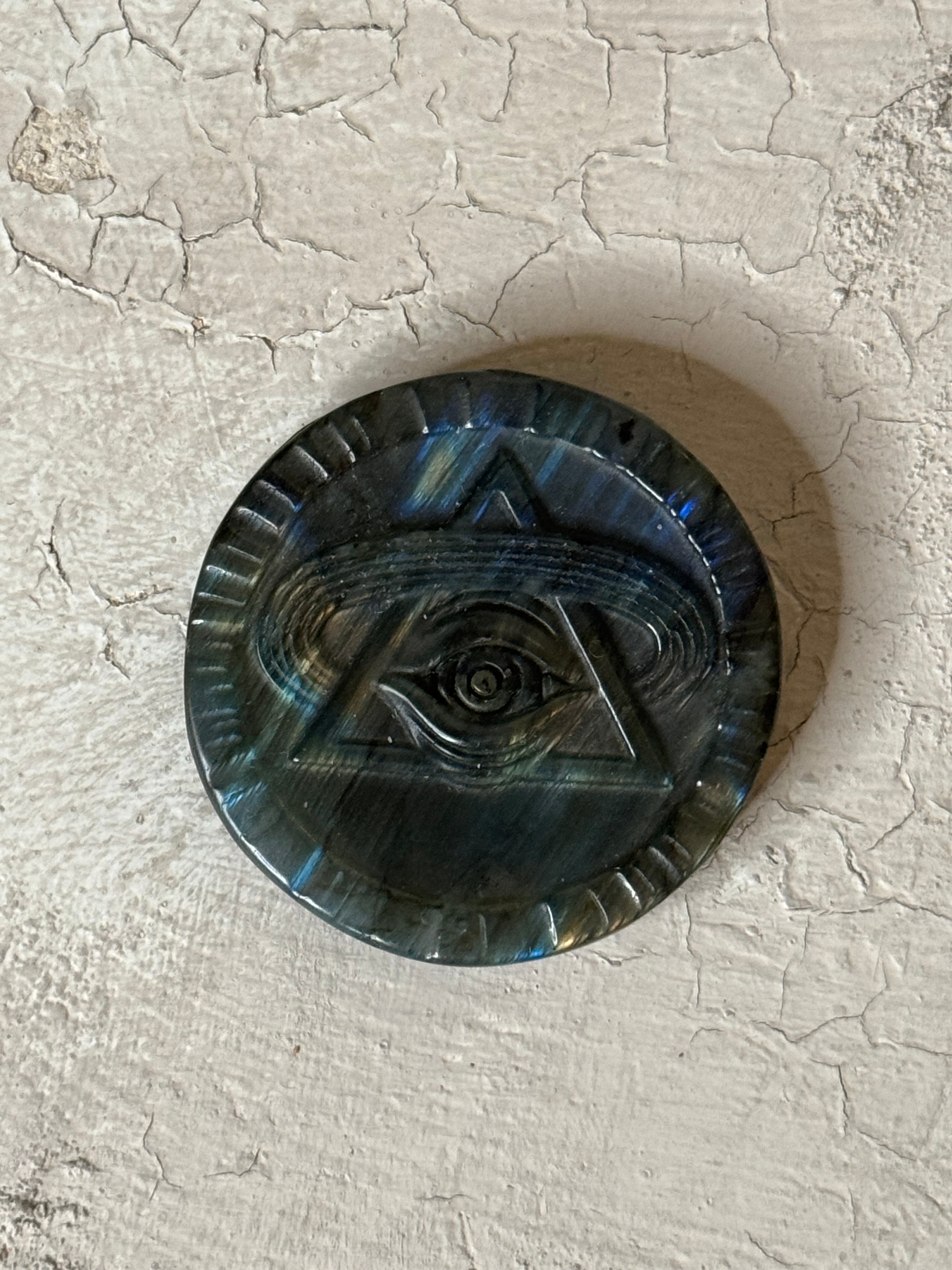 labradorite all seeing eye coin