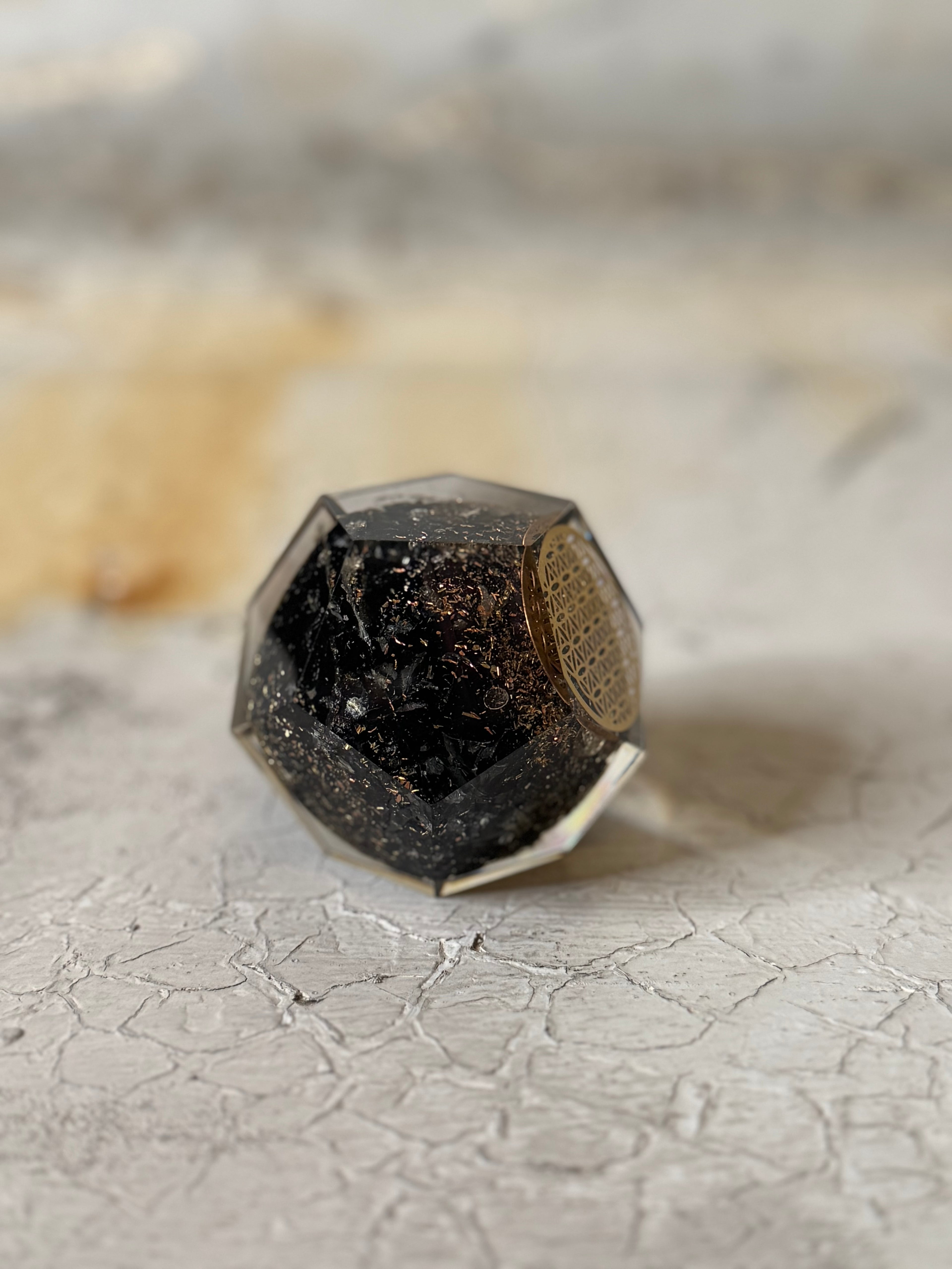 Orgone Dodecahedron - black tourmaline