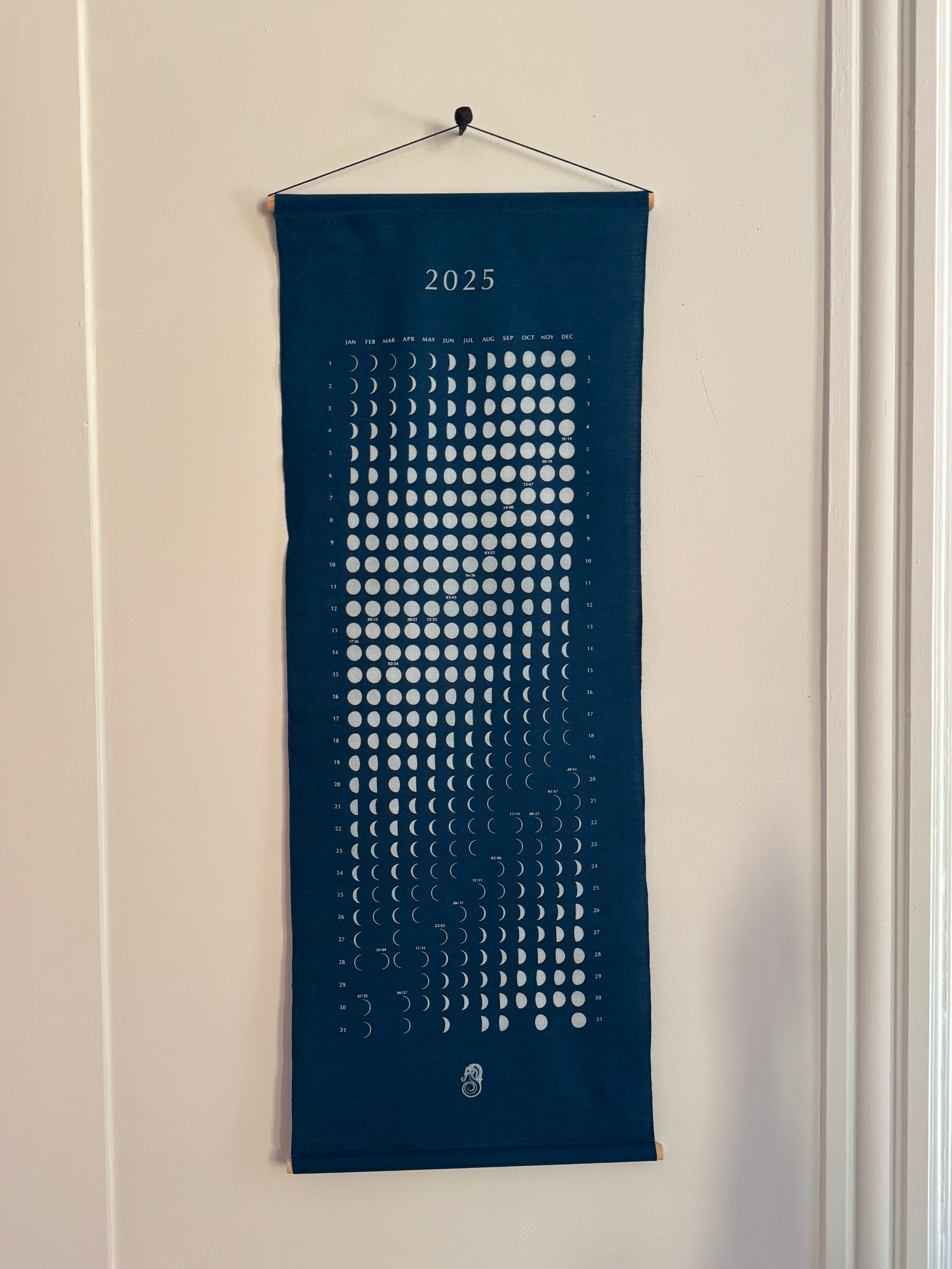 Japanese indigo moon phase calendar