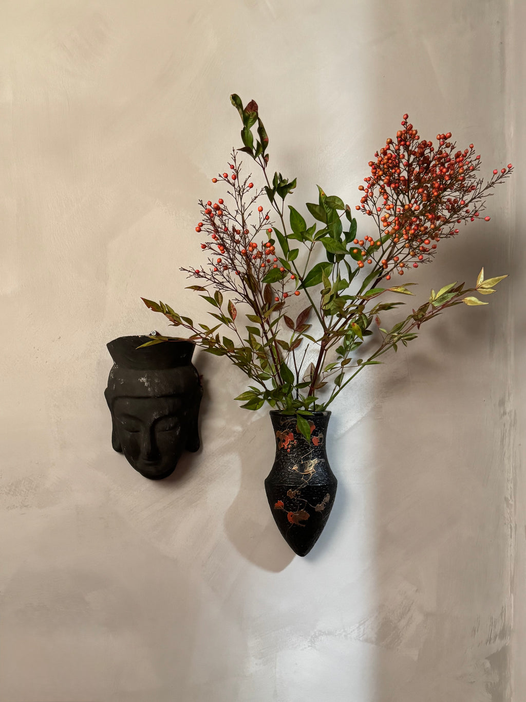 Japanese ceramic wall vase - vintage