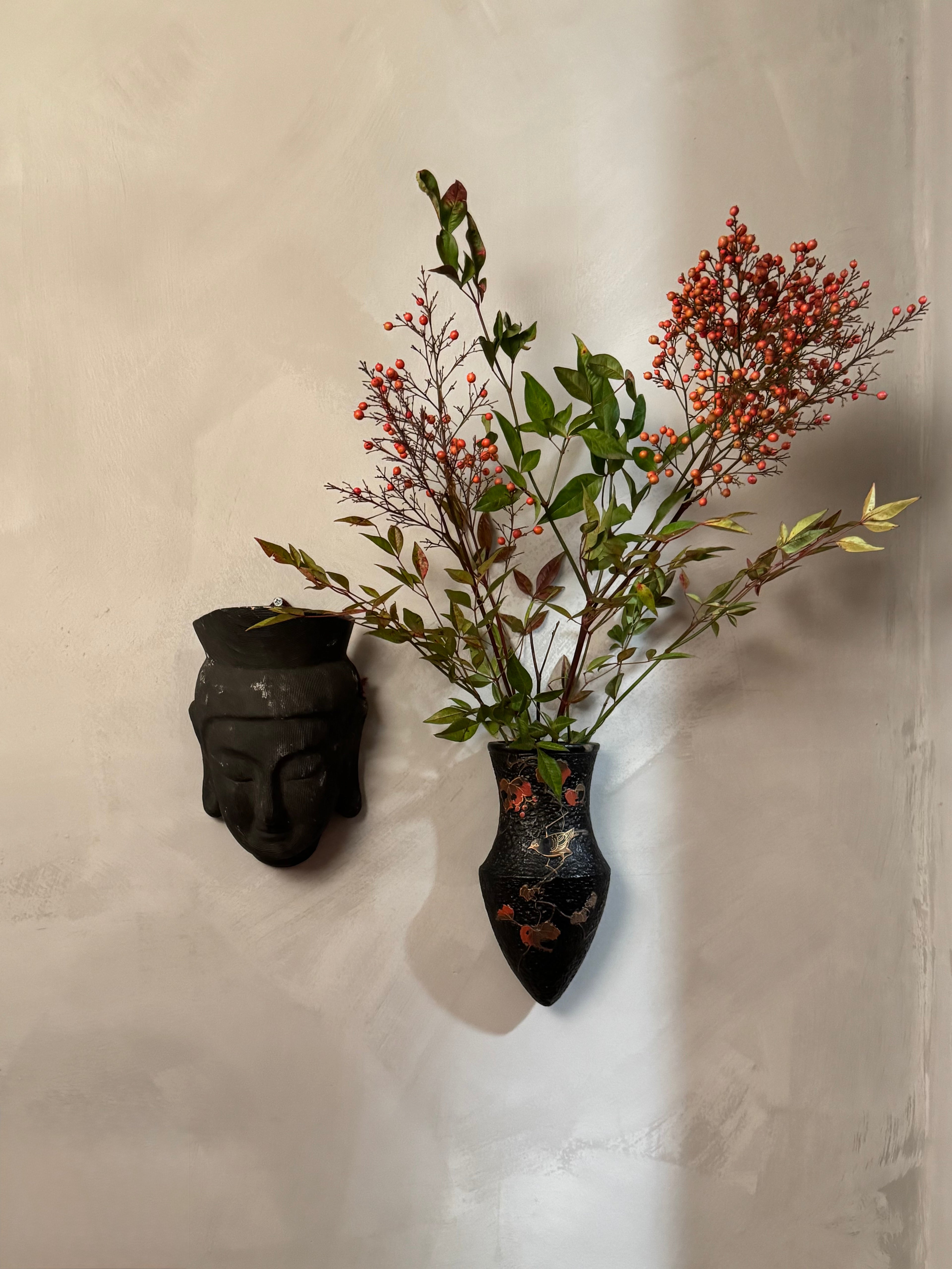 Japanese ceramic wall vase - vintage