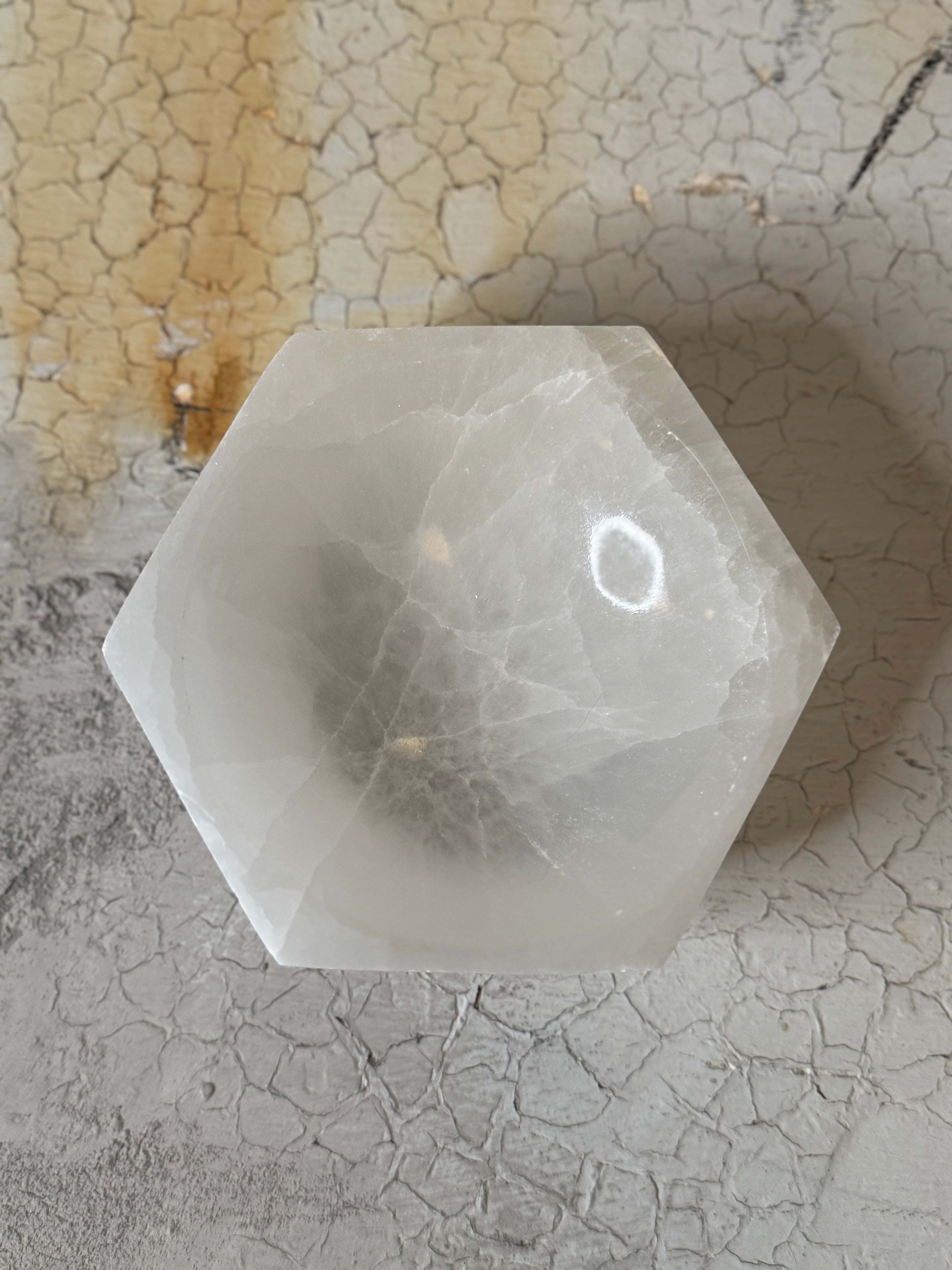 Selenite Hexagon Bowls - 3 sizes