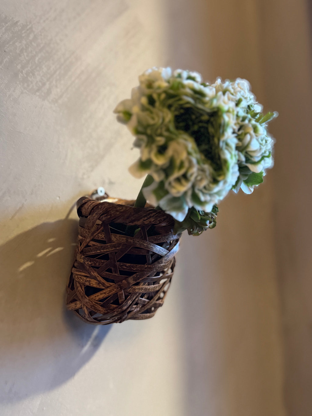 Japanese basketry wall vase
