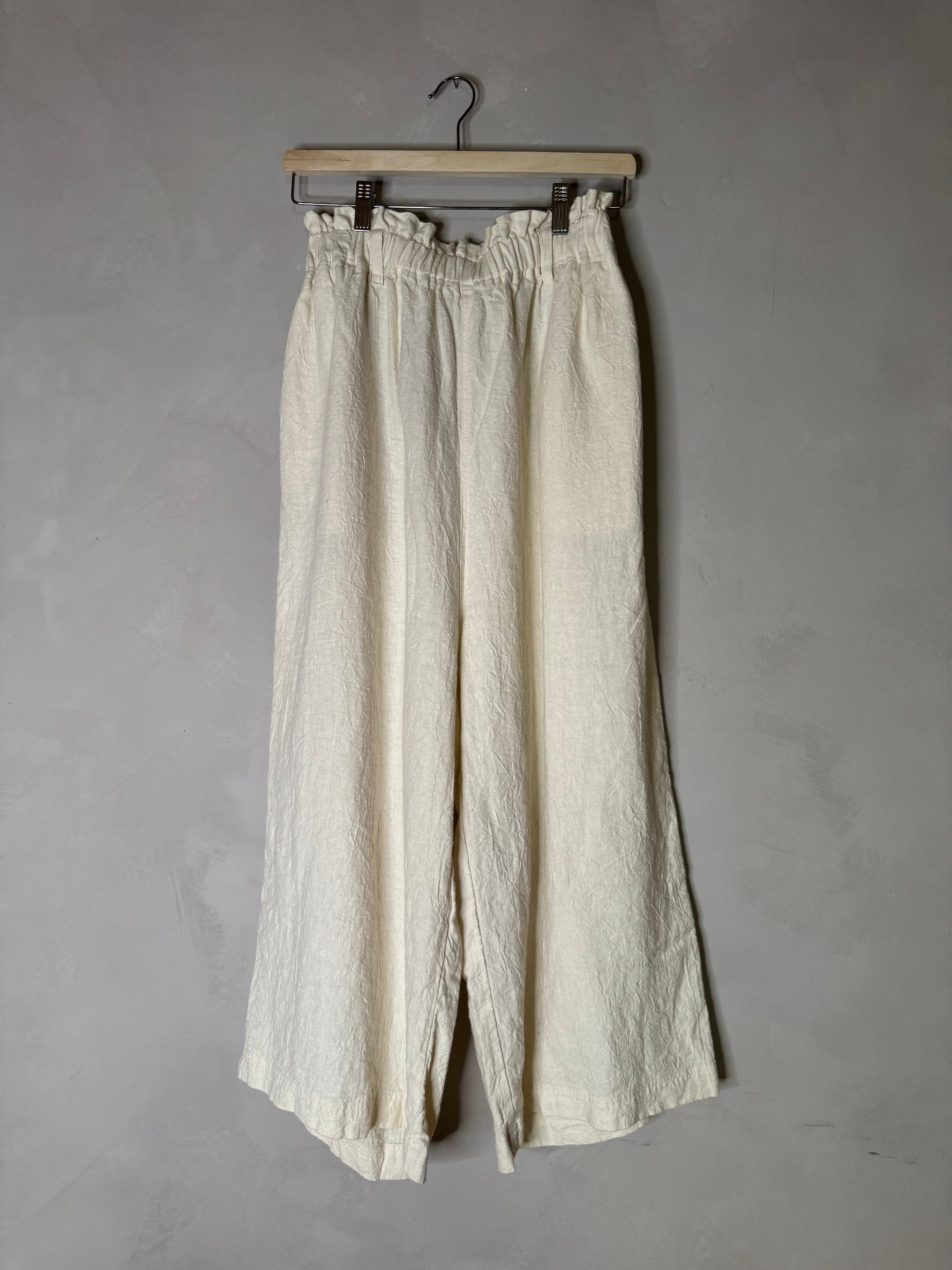 Ichi antiquites wide leg linen pants – mizutama