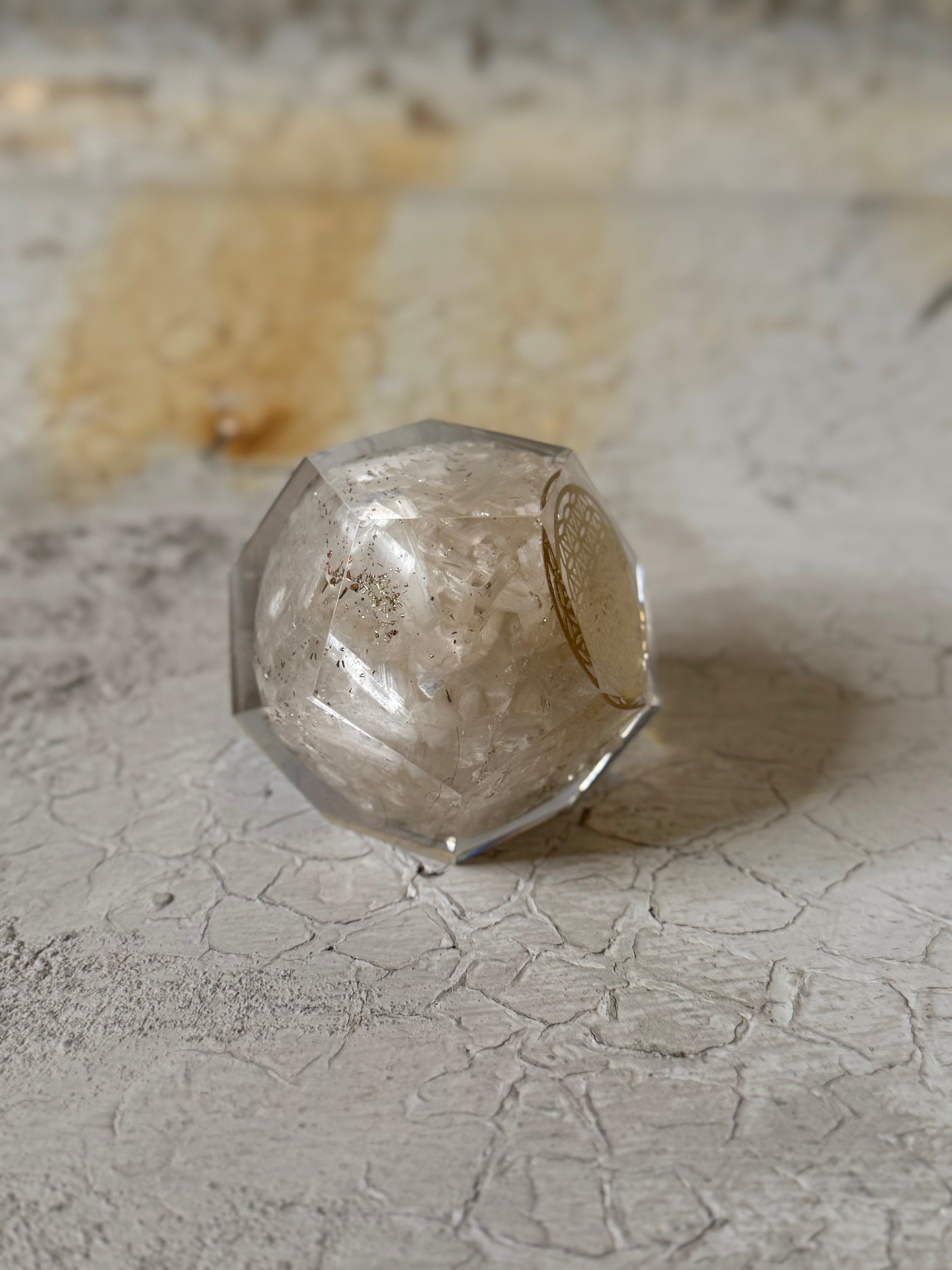 Orgone Dodecahedron - selenite
