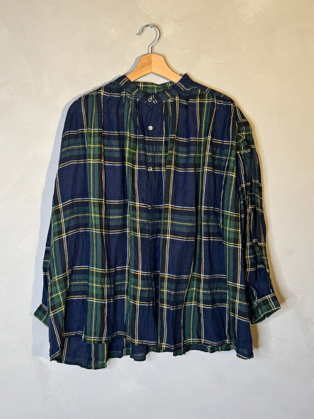 Ichi Antiquites tartan linen shirt