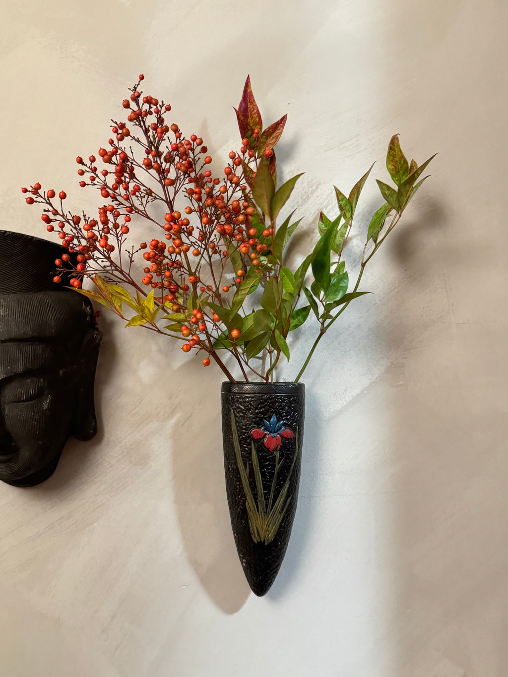 Japanese ceramic wall vase