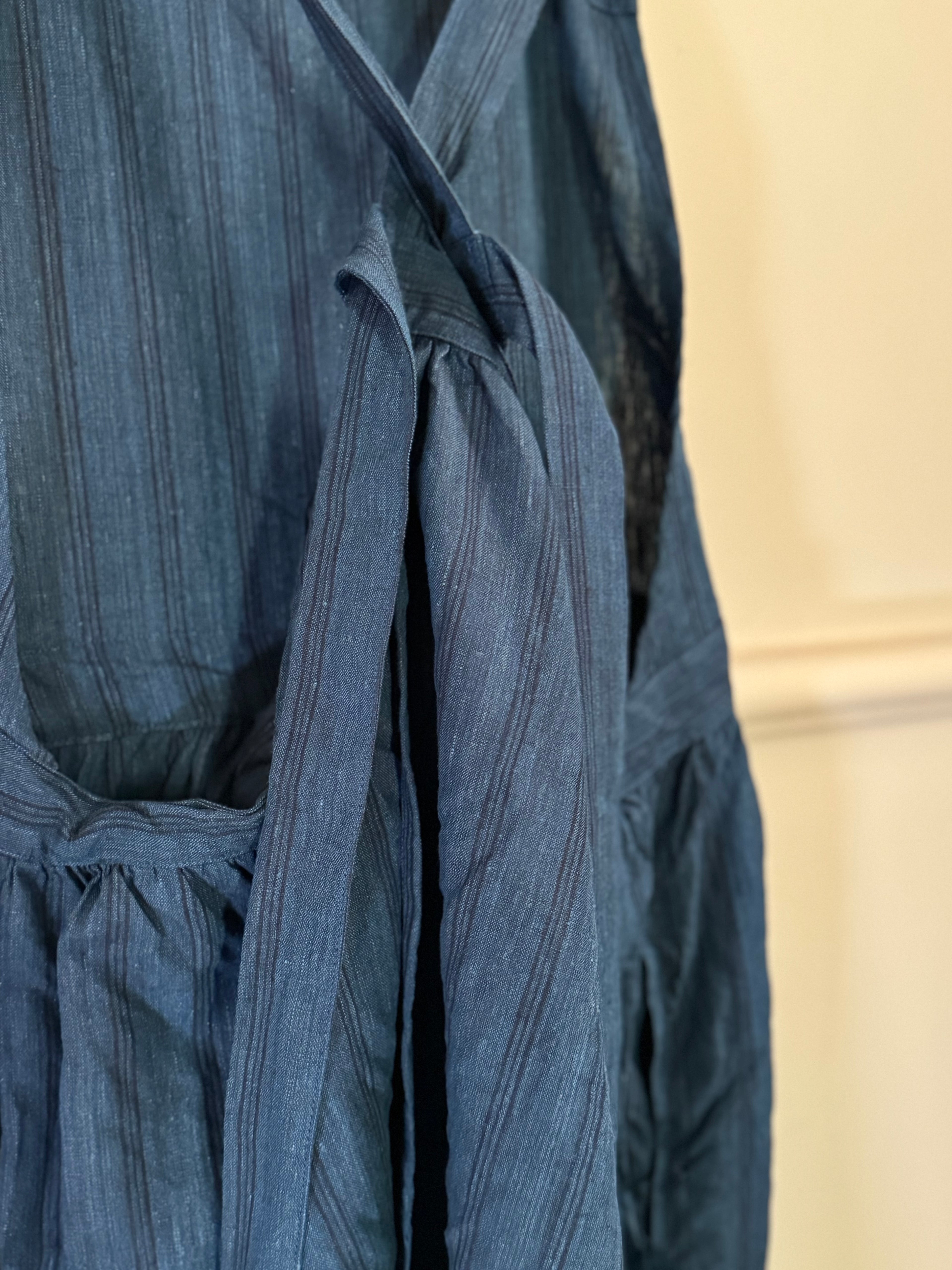 Ichi antiquites Indigo linen apron dress