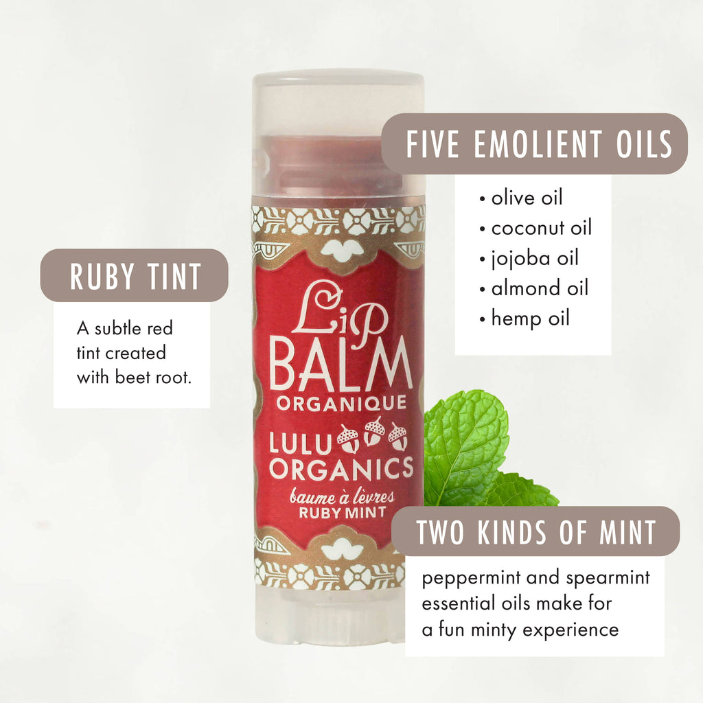 organic lip Balm -ruby mint or cardamom