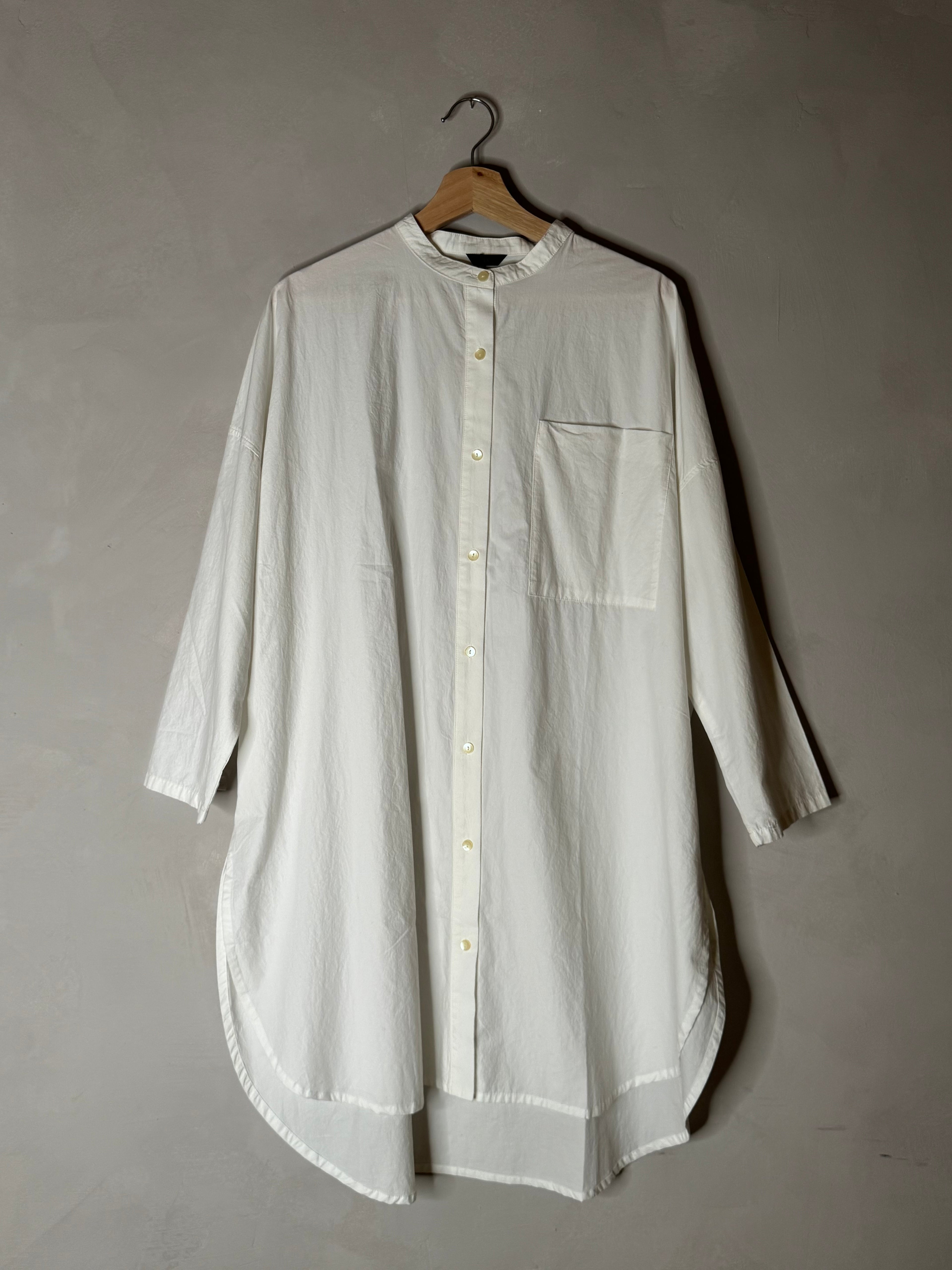 Ichi 3/4 length white cotton shirt