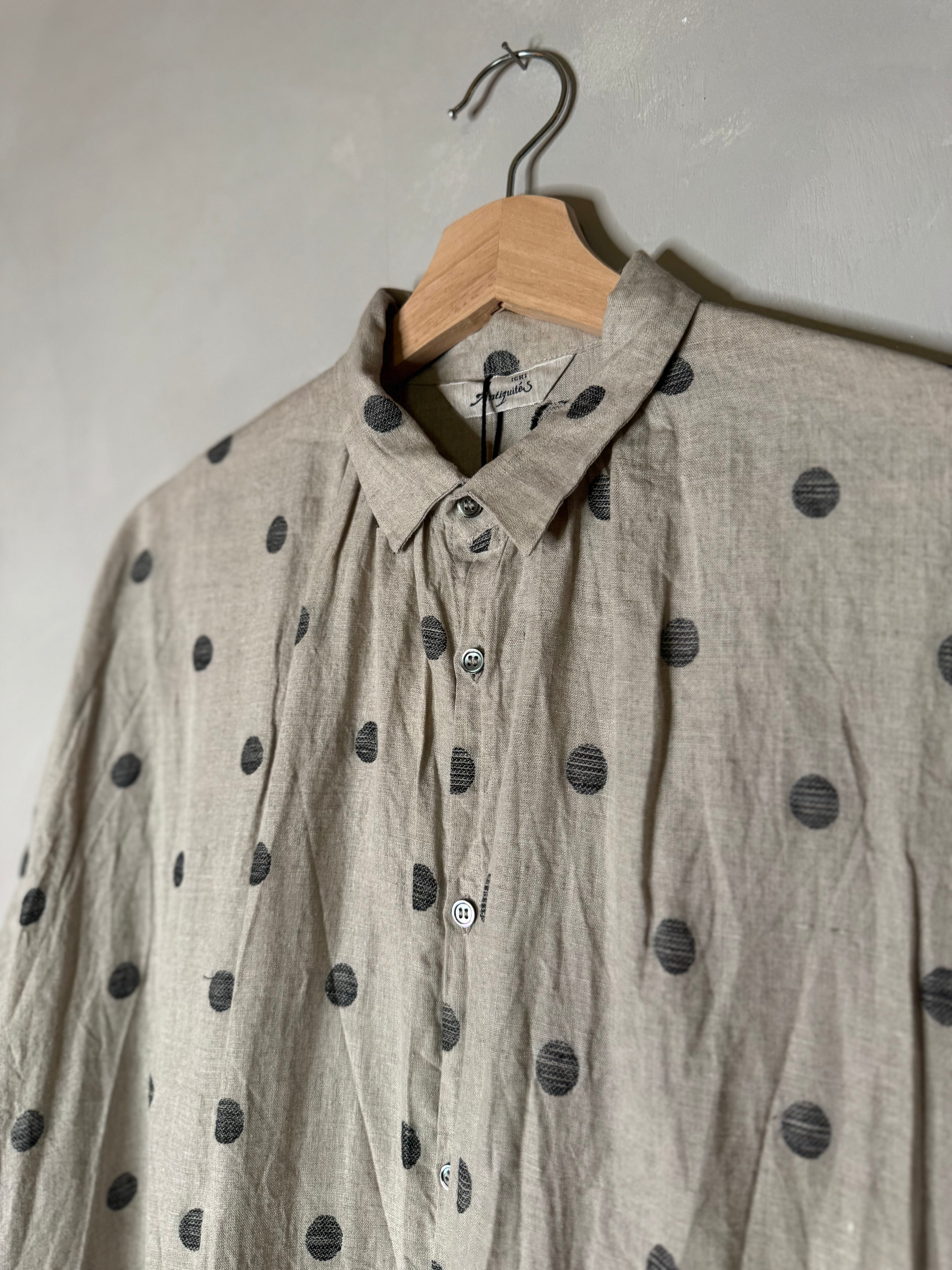Ichi antiquites polka dot linen dress