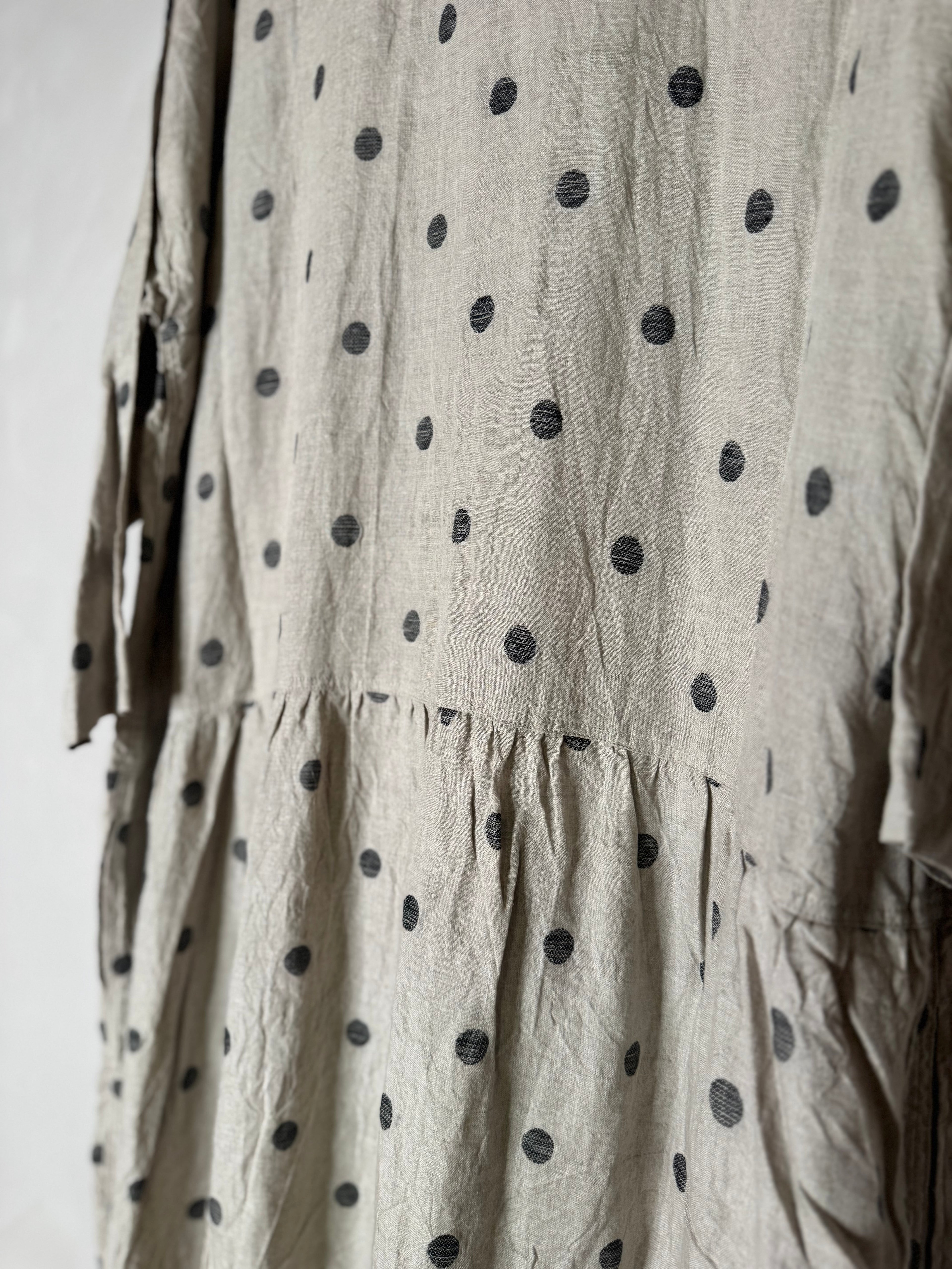 Ichi antiquites polka dot linen dress