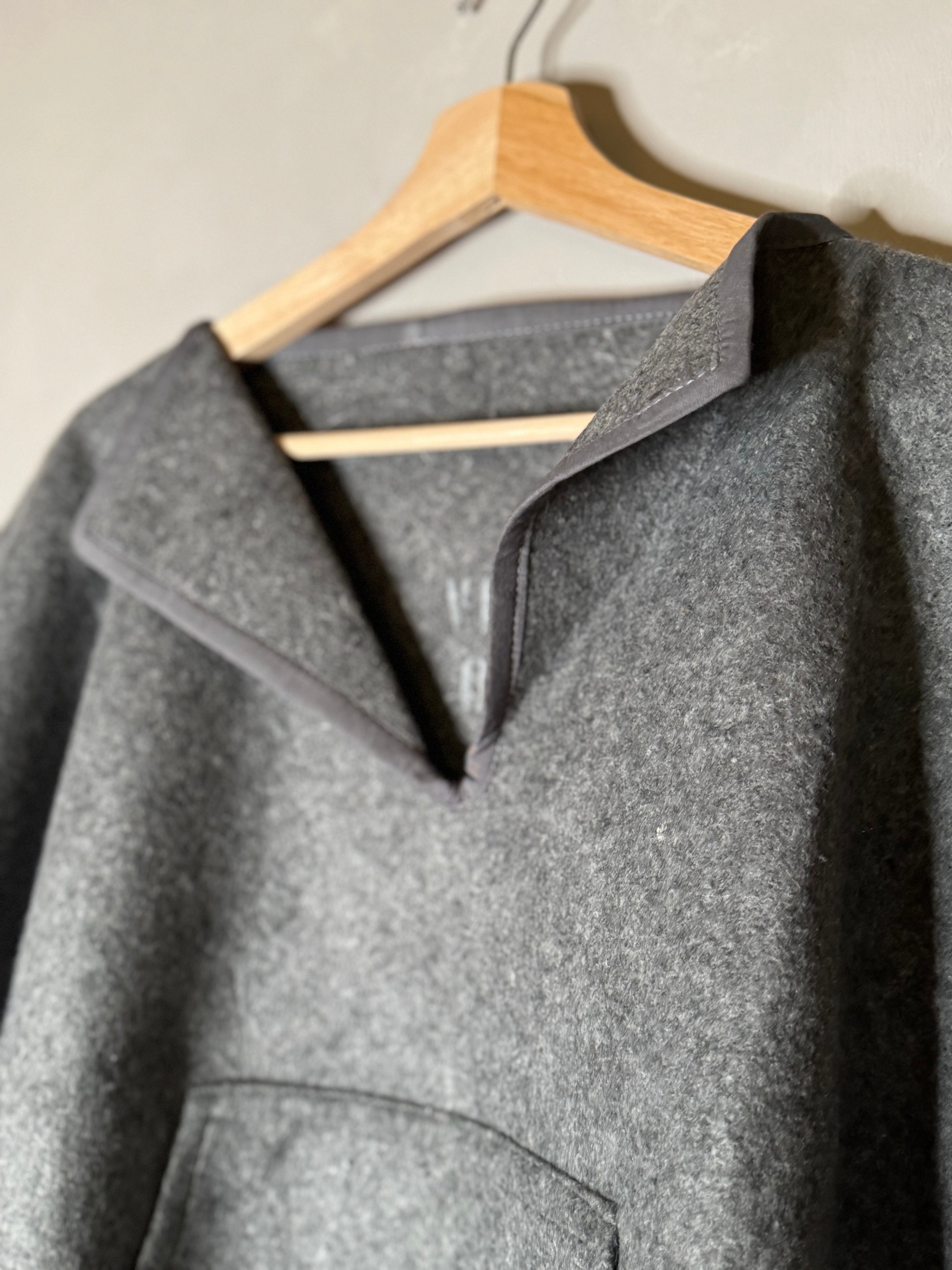 felted blanket poncho - gray