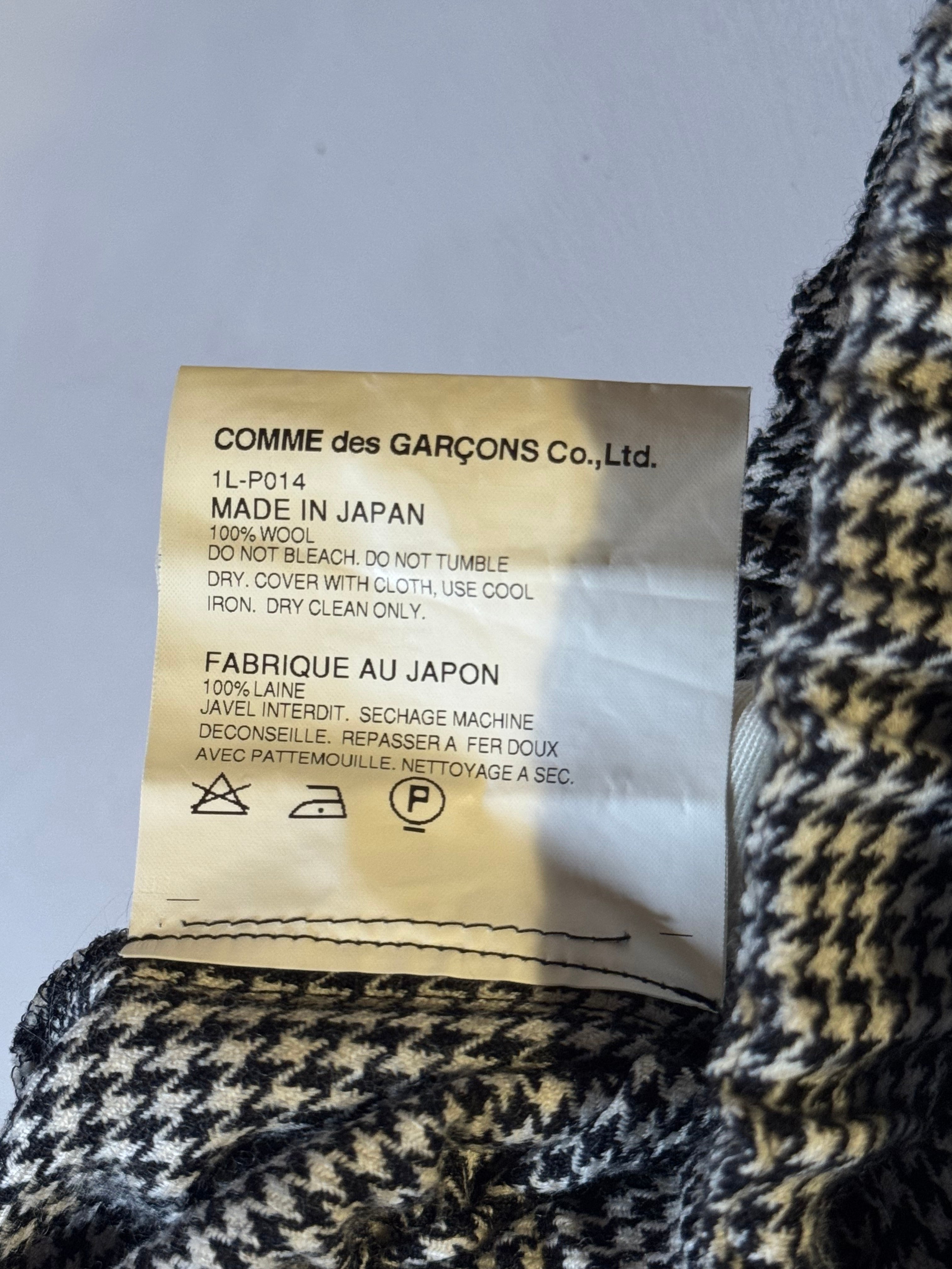 black comme des garçons drop crotch wool herringbone pants