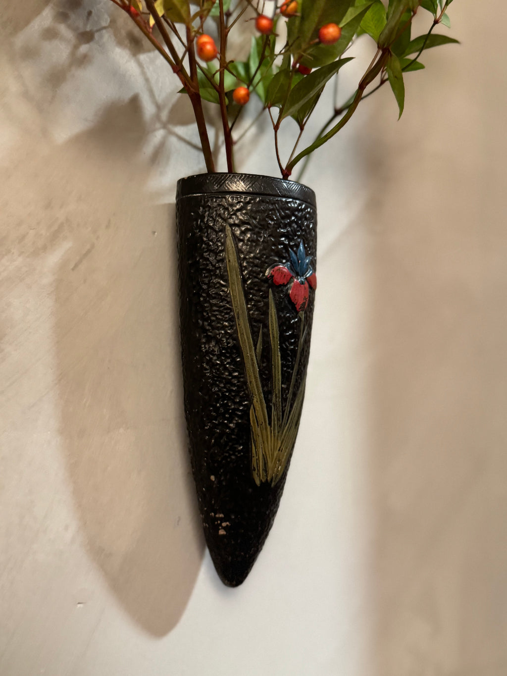 Japanese ceramic wall vase