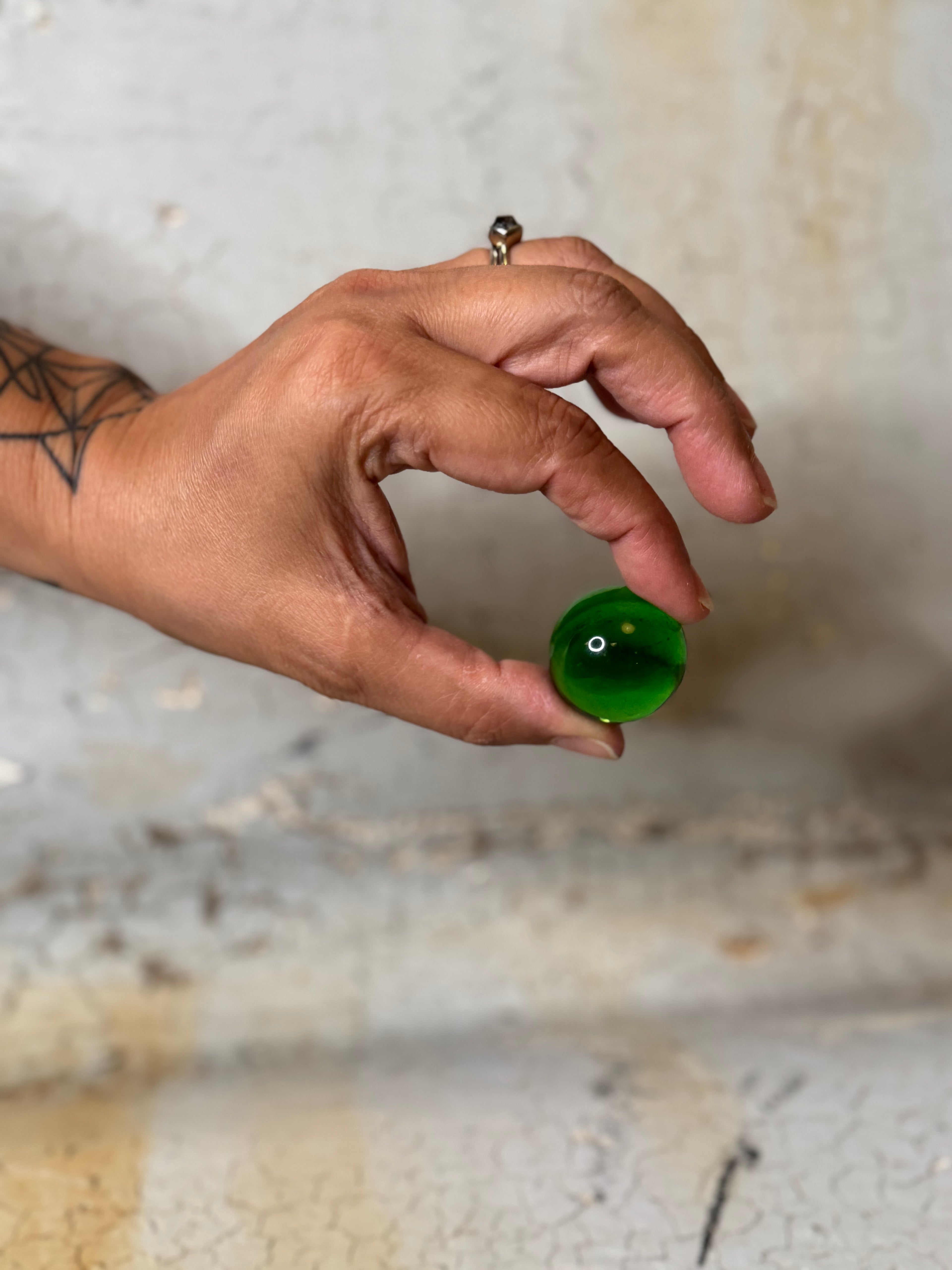 Tibetan Green Obsidian Sphere - 2 sizes