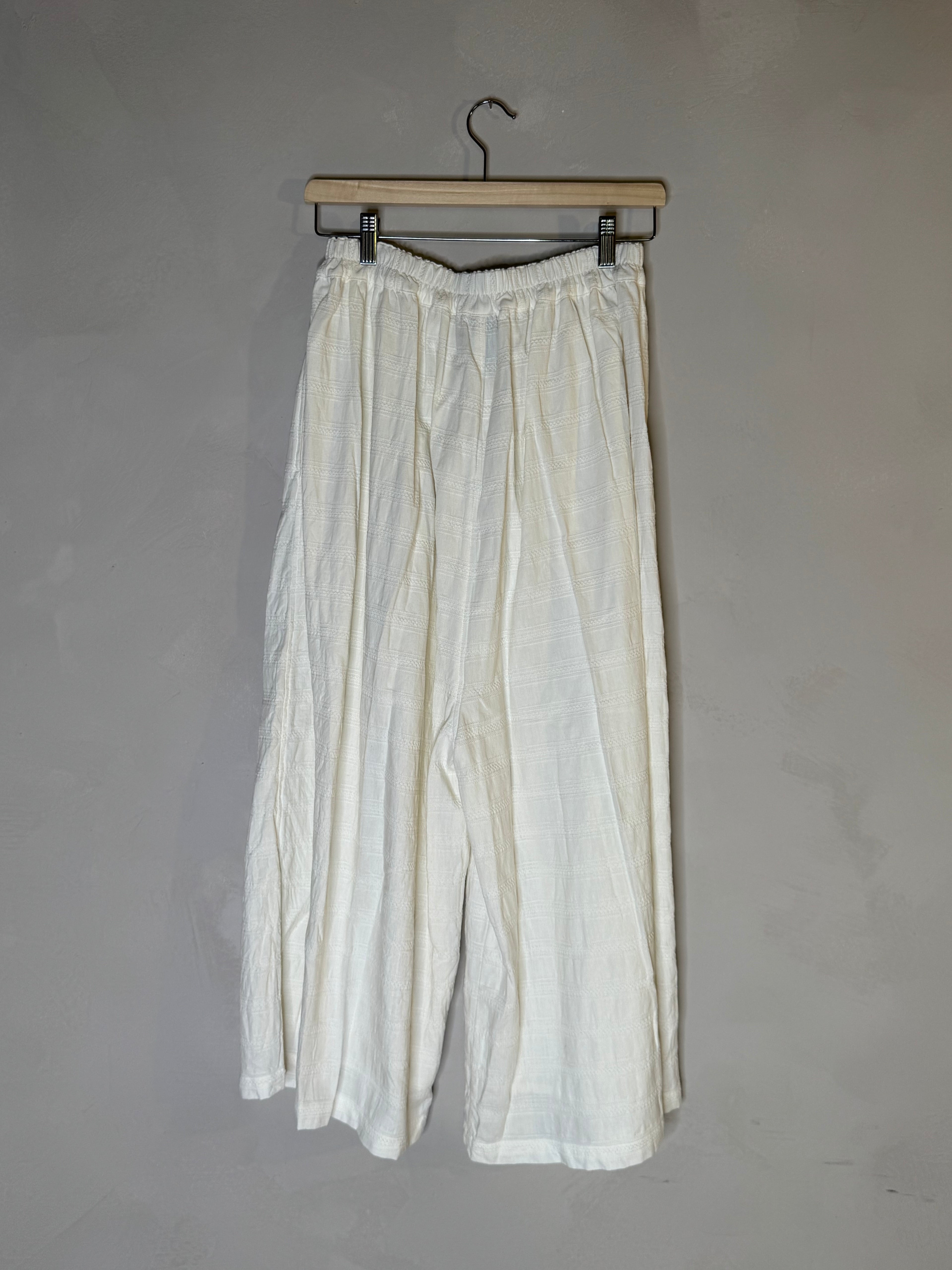 Ichi cotton and linen wide leg pant