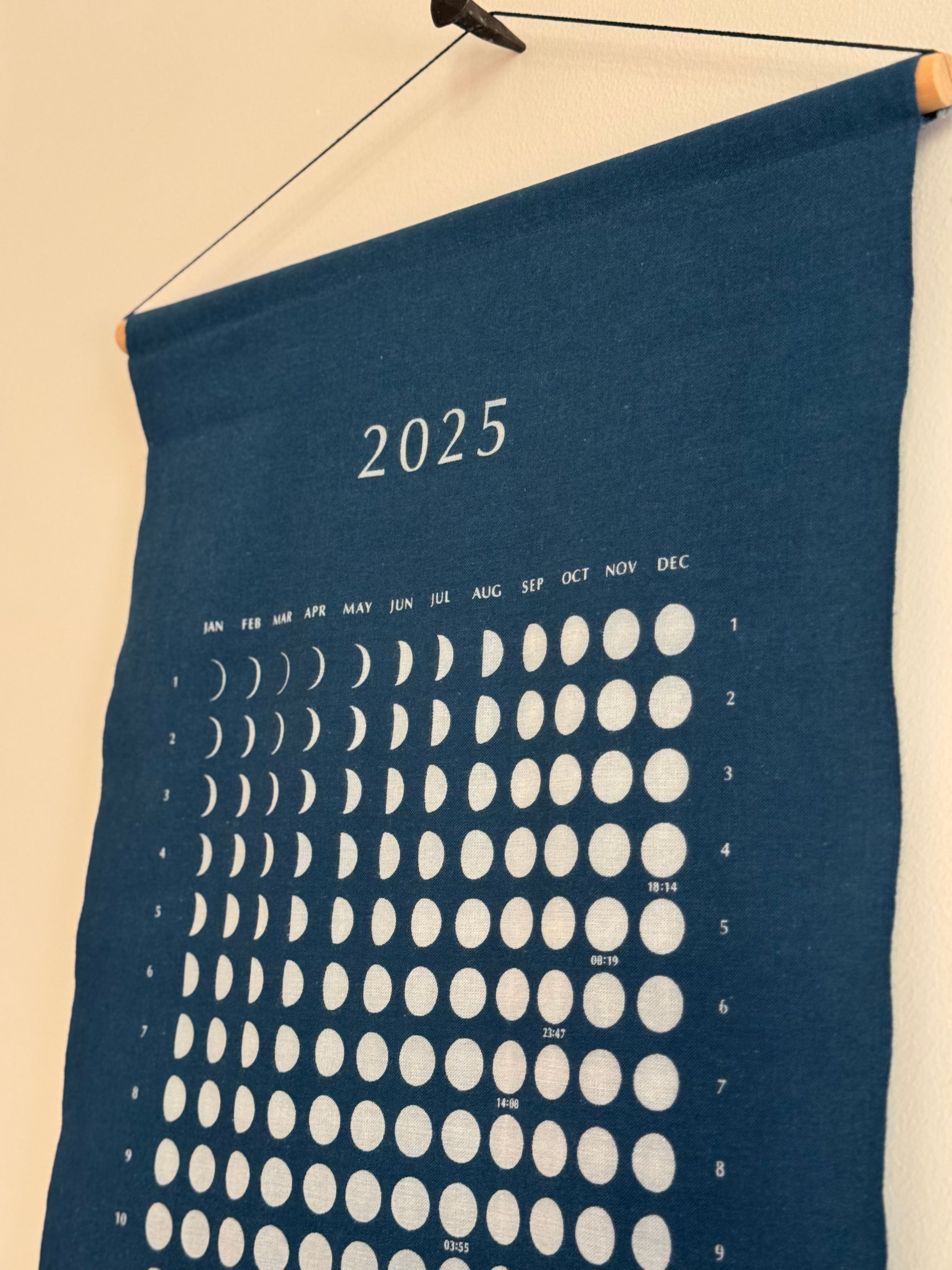Japanese indigo moon phase calendar
