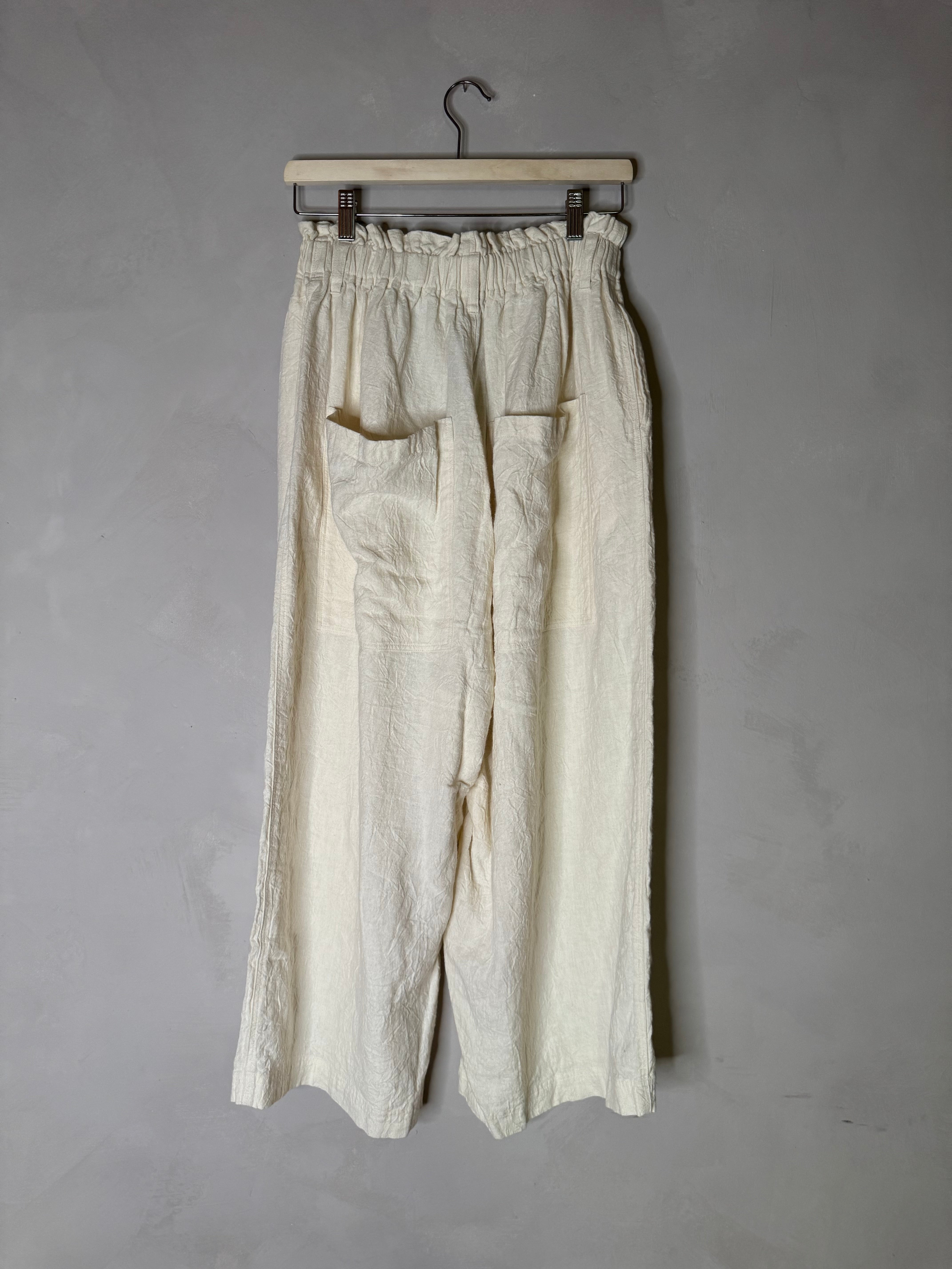 Ichi antiquites wide leg linen pants – mizutama