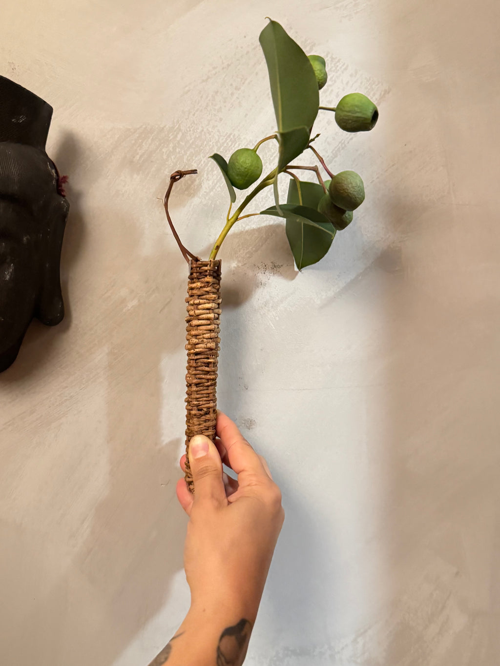 Japanese basketry wall vase