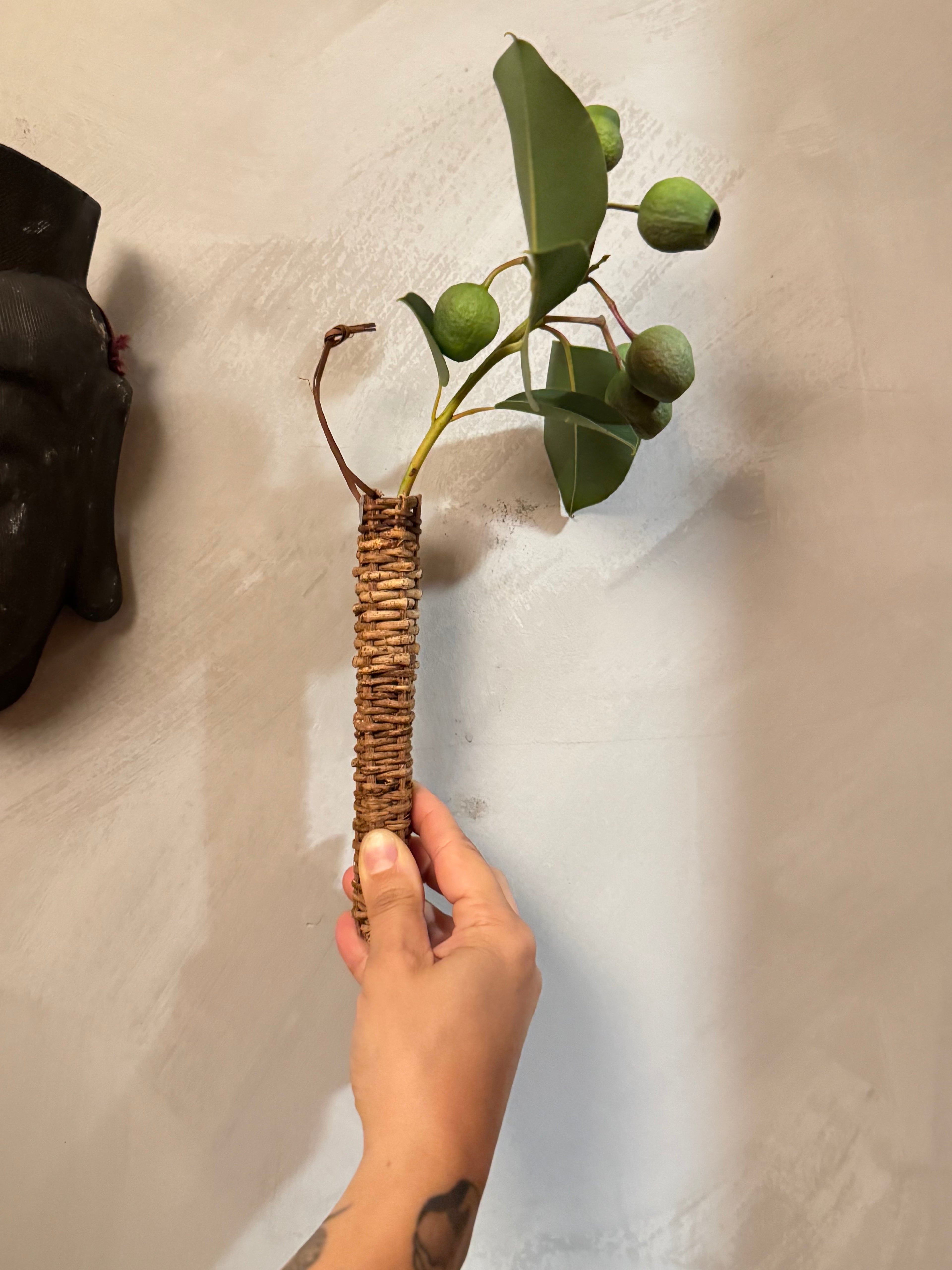 Japanese basketry wall vase