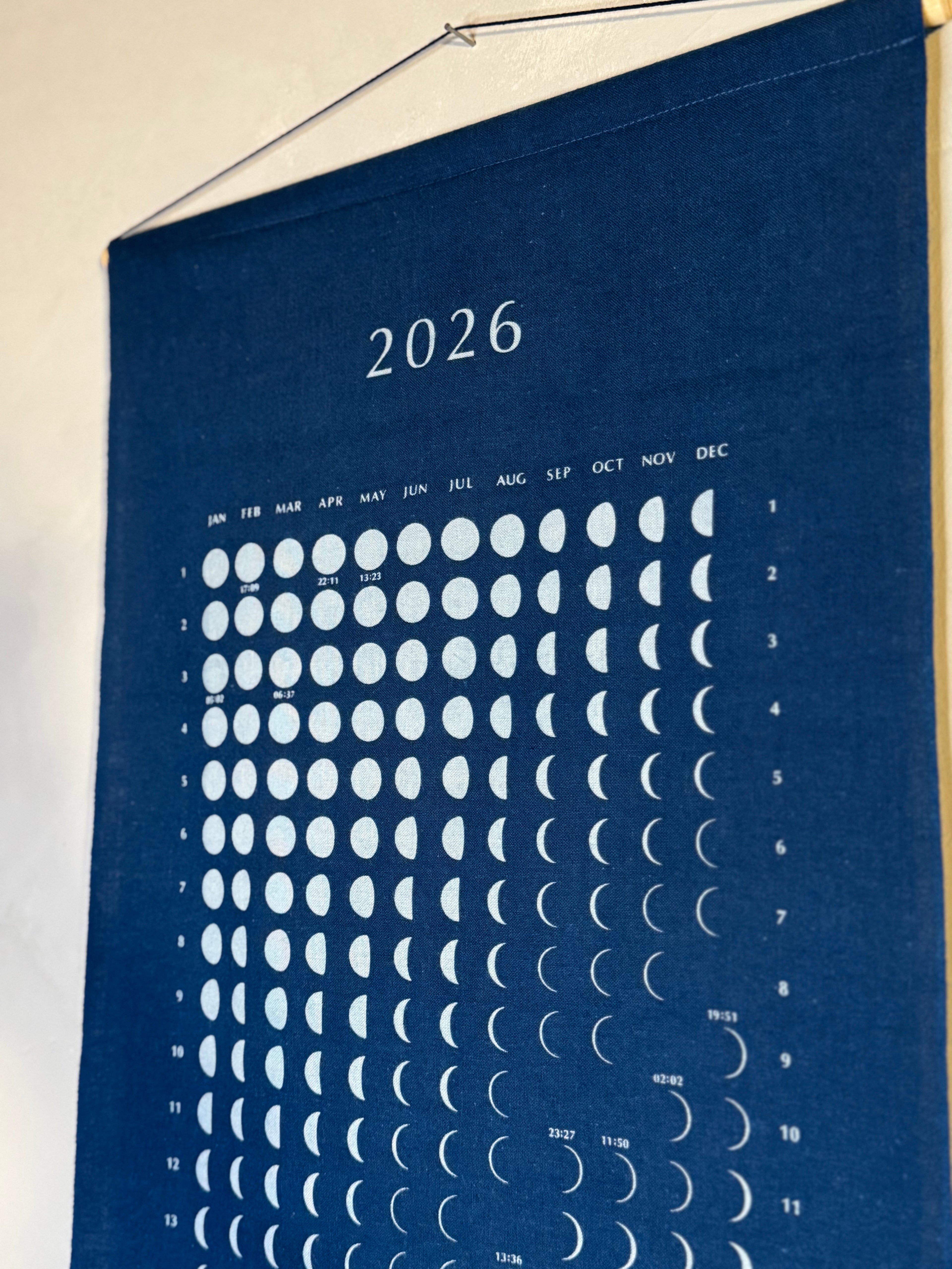 Japanese indigo moon phase calendar