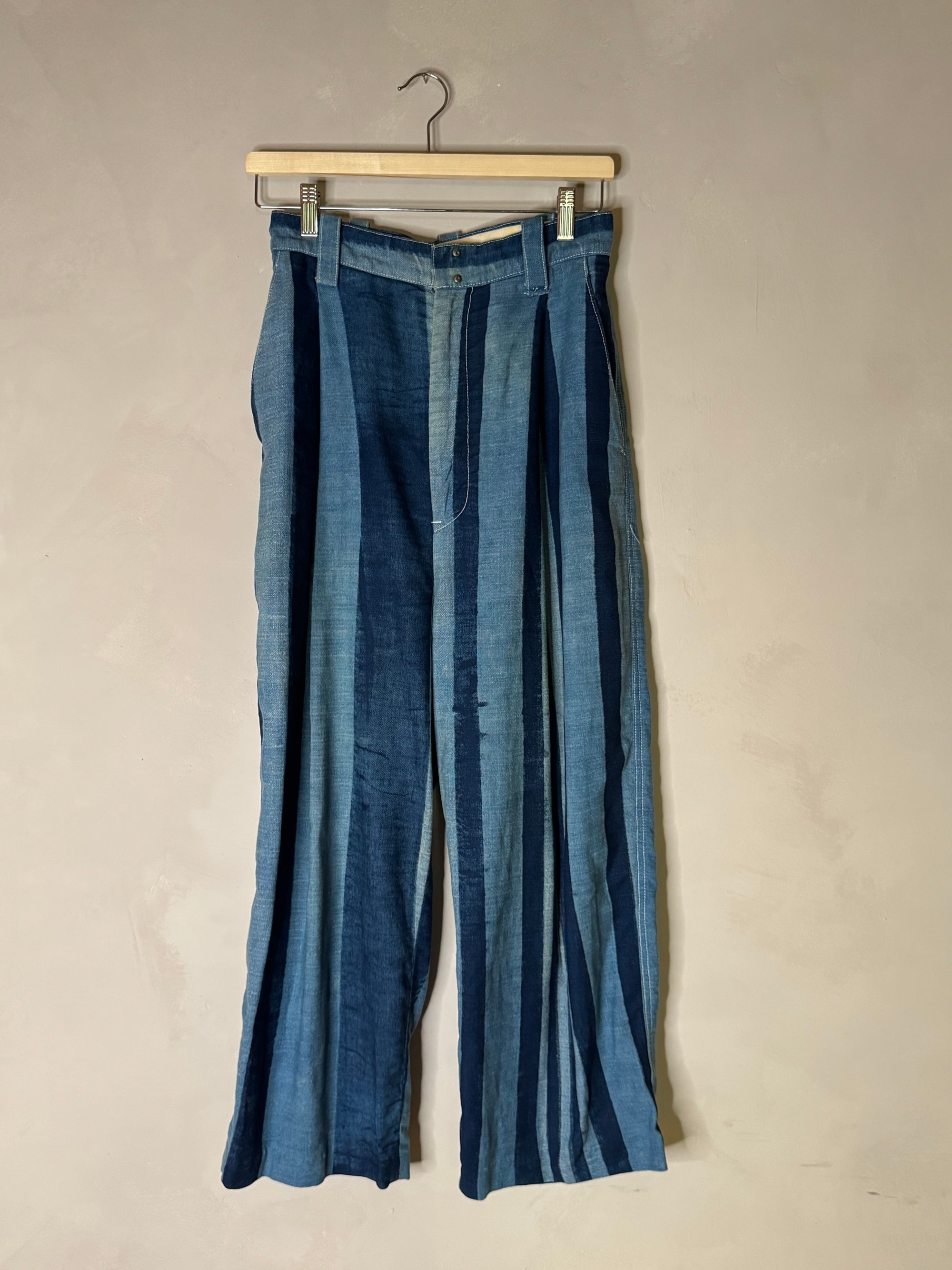 Y’s by YOHJI YAMAMOTO indigo striped denim pants