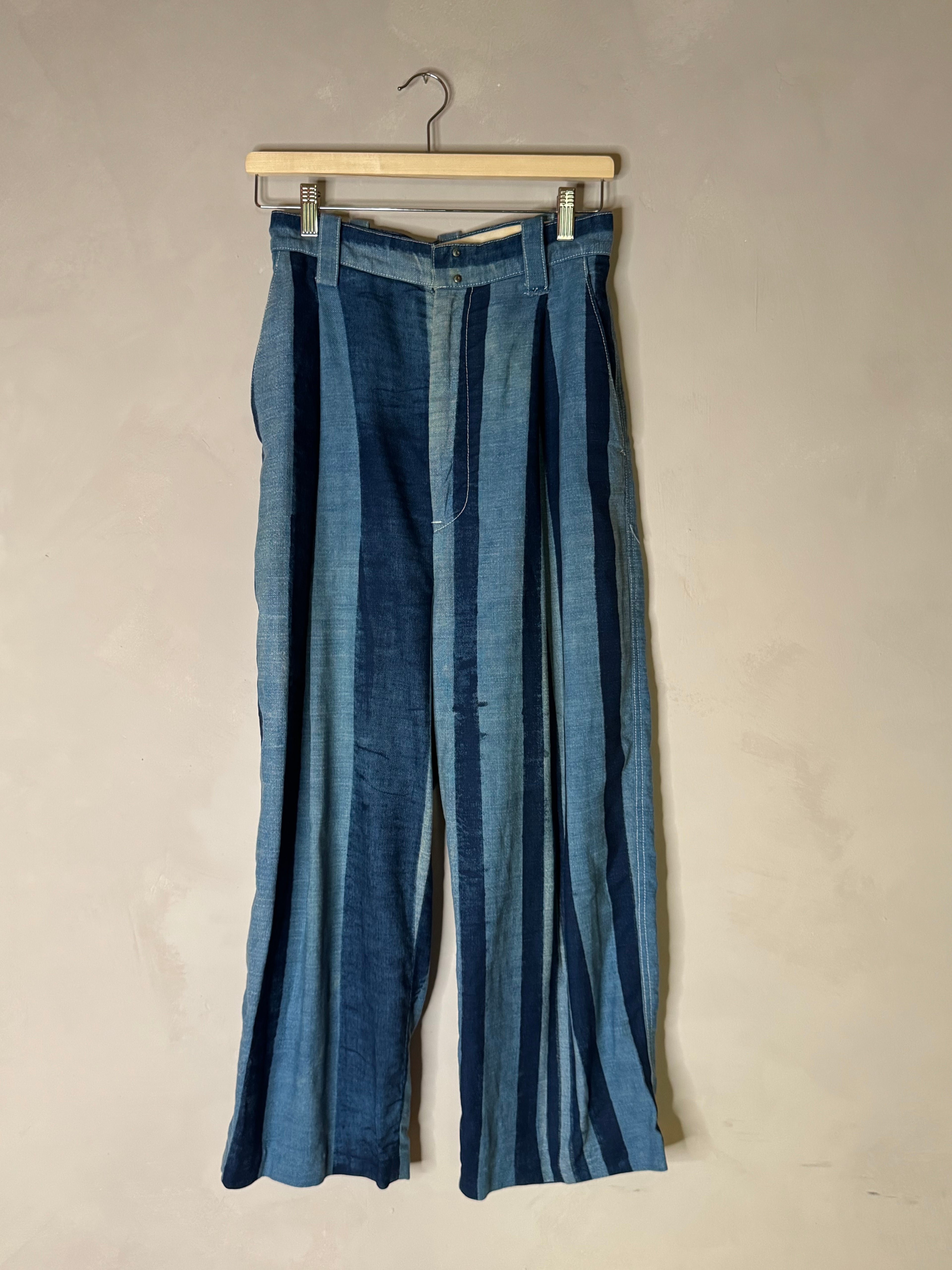 Y’s by YOHJI YAMAMOTO indigo striped denim pants