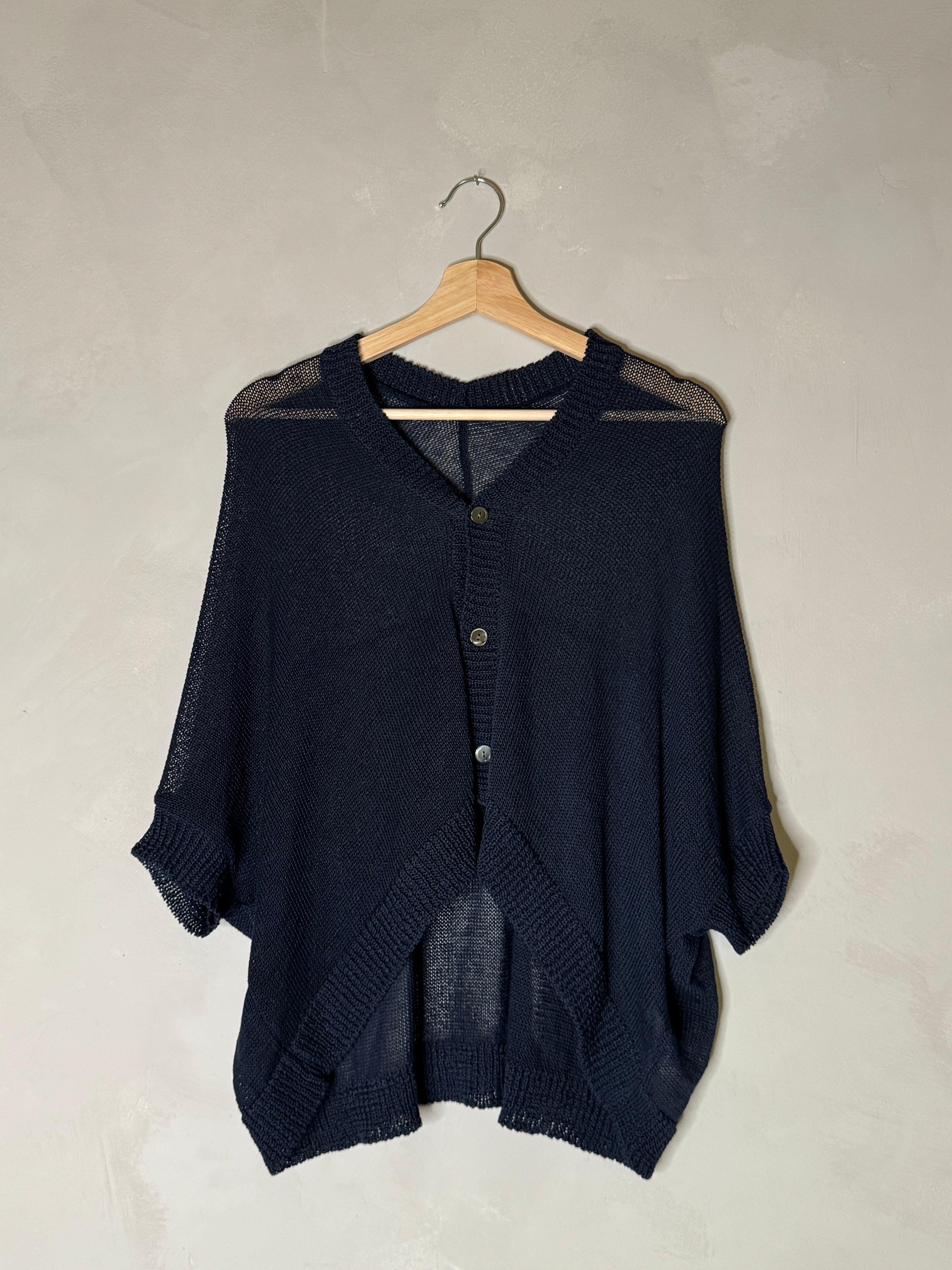 Ichi antiquites short sleeve knit cardigan