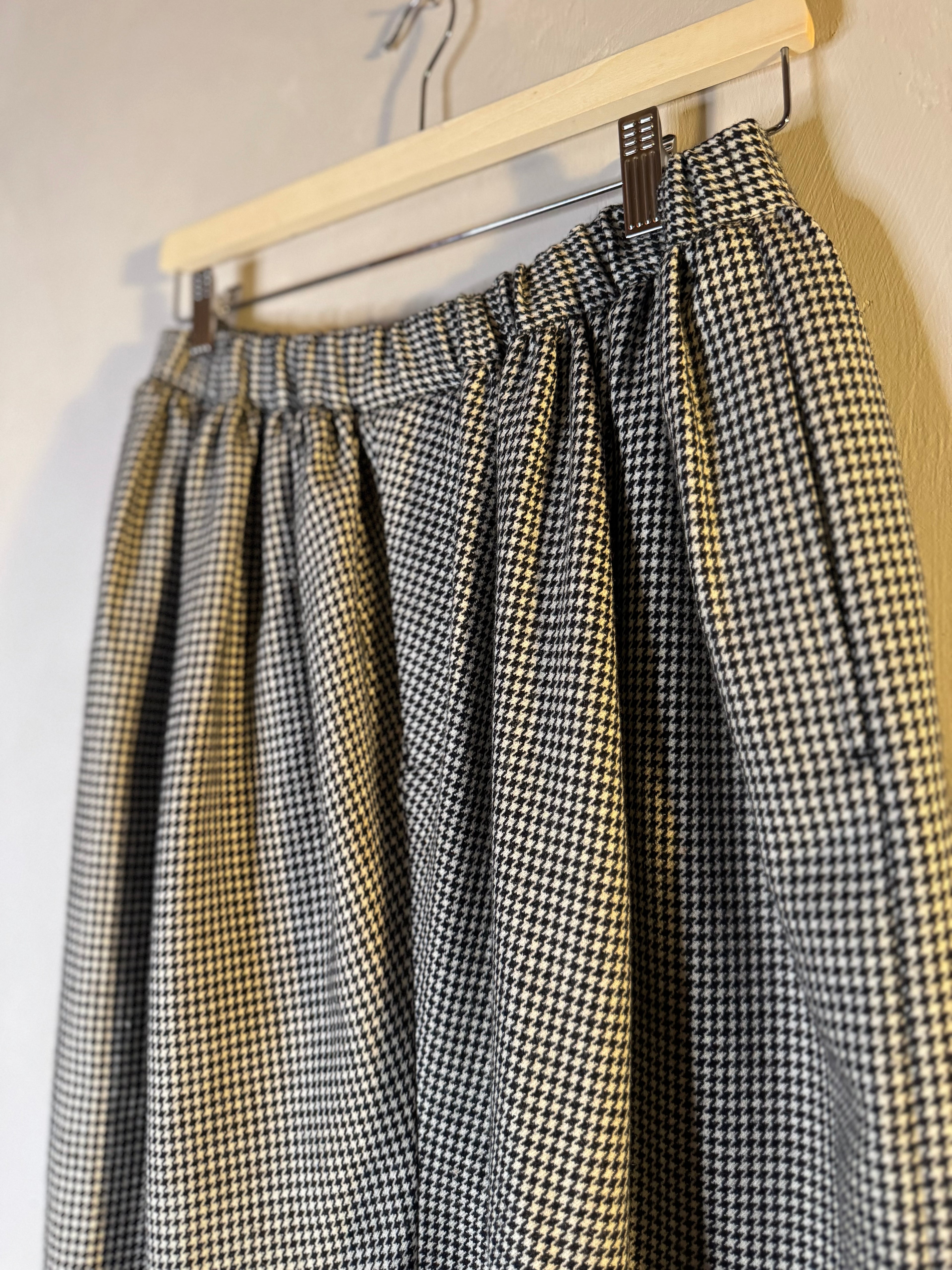 black comme des garçons drop crotch wool herringbone pants