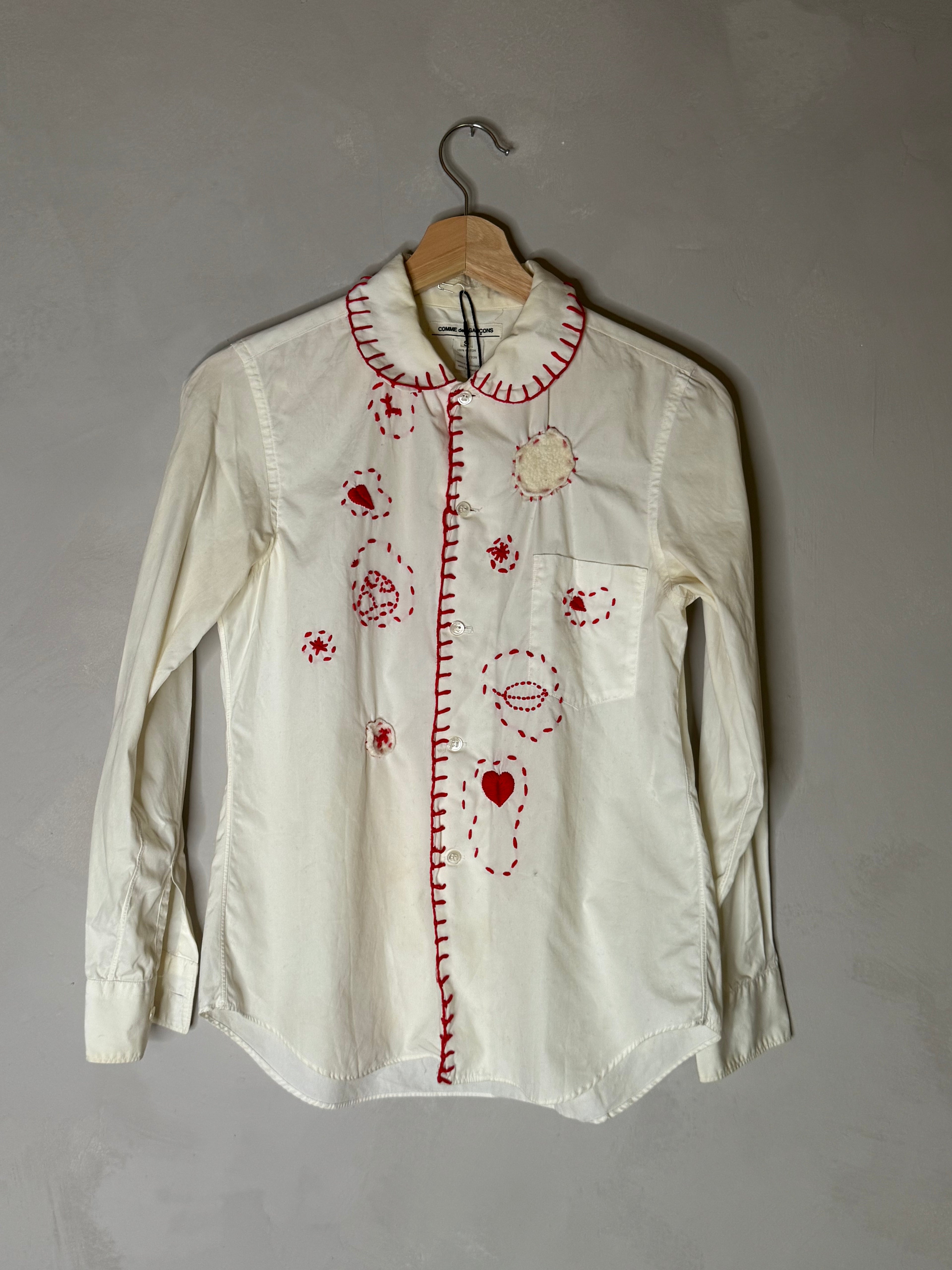 Comme des garçons embroidered button down shirt