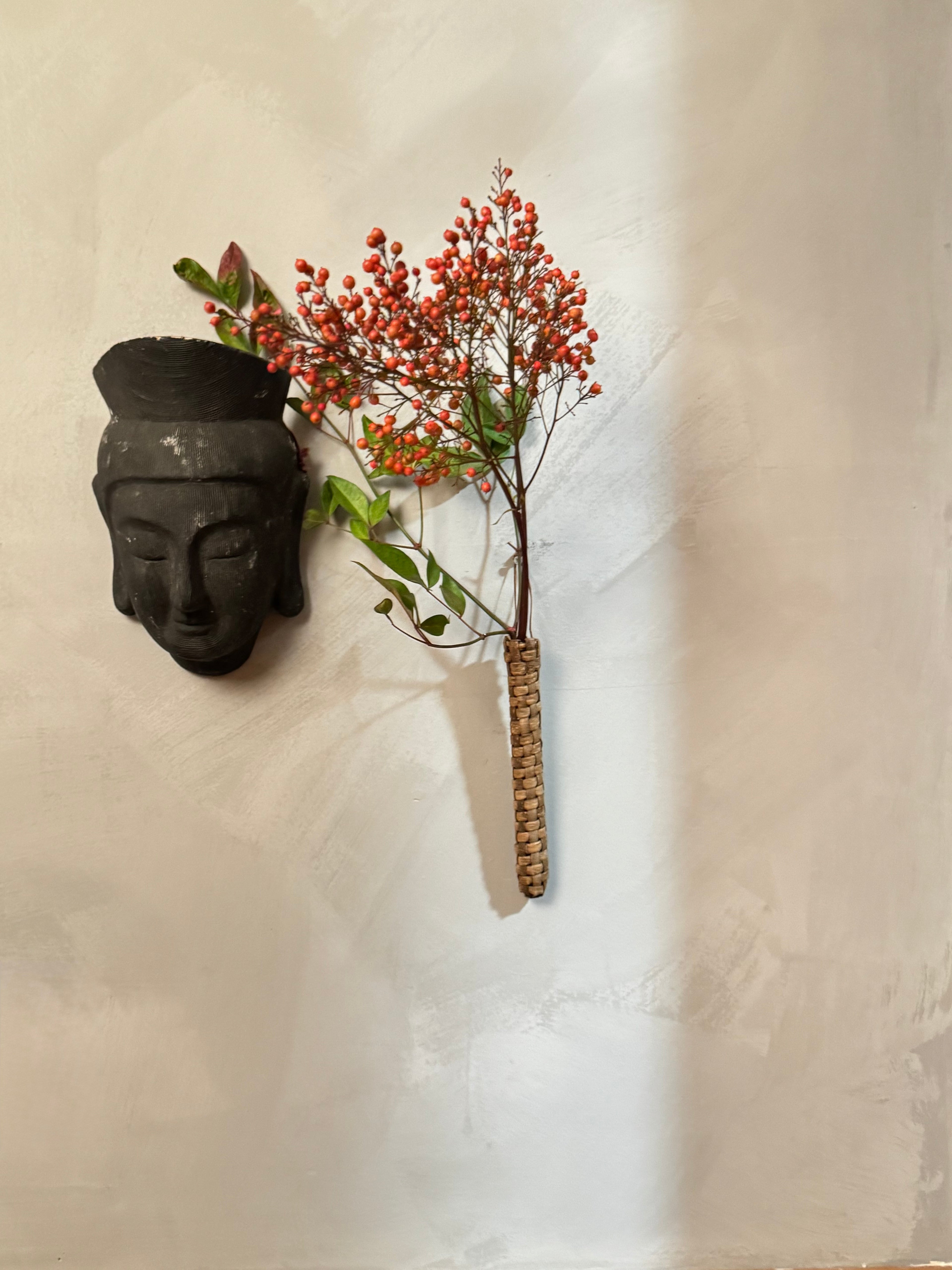 Japanese ikebana basketry wall vase