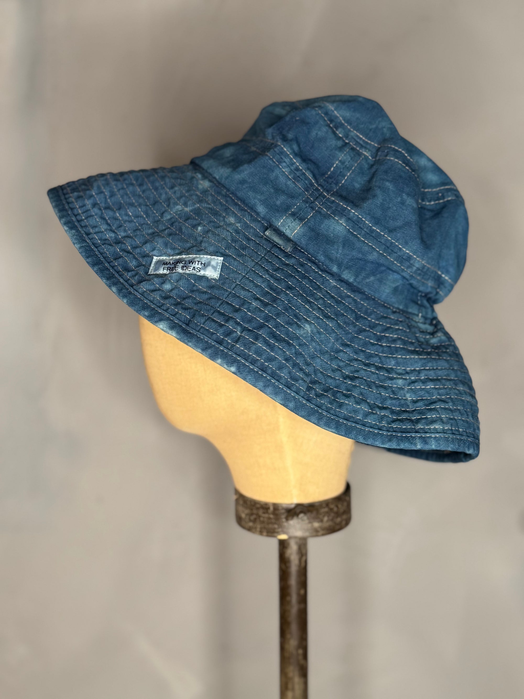 japanese indigo bucket hat