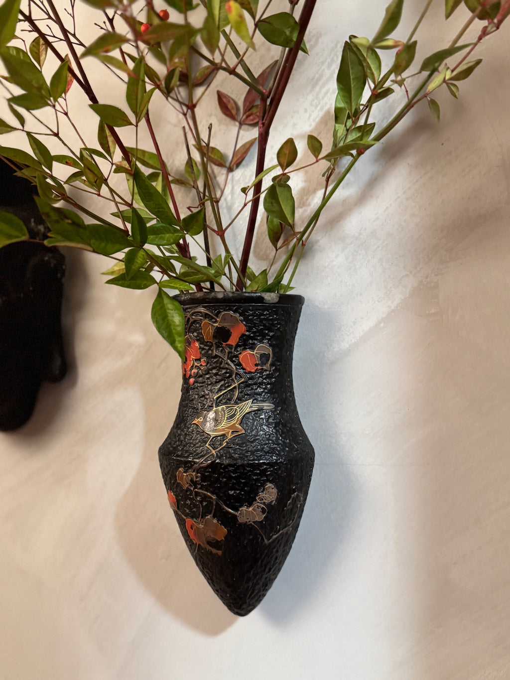 Japanese ceramic wall vase - vintage