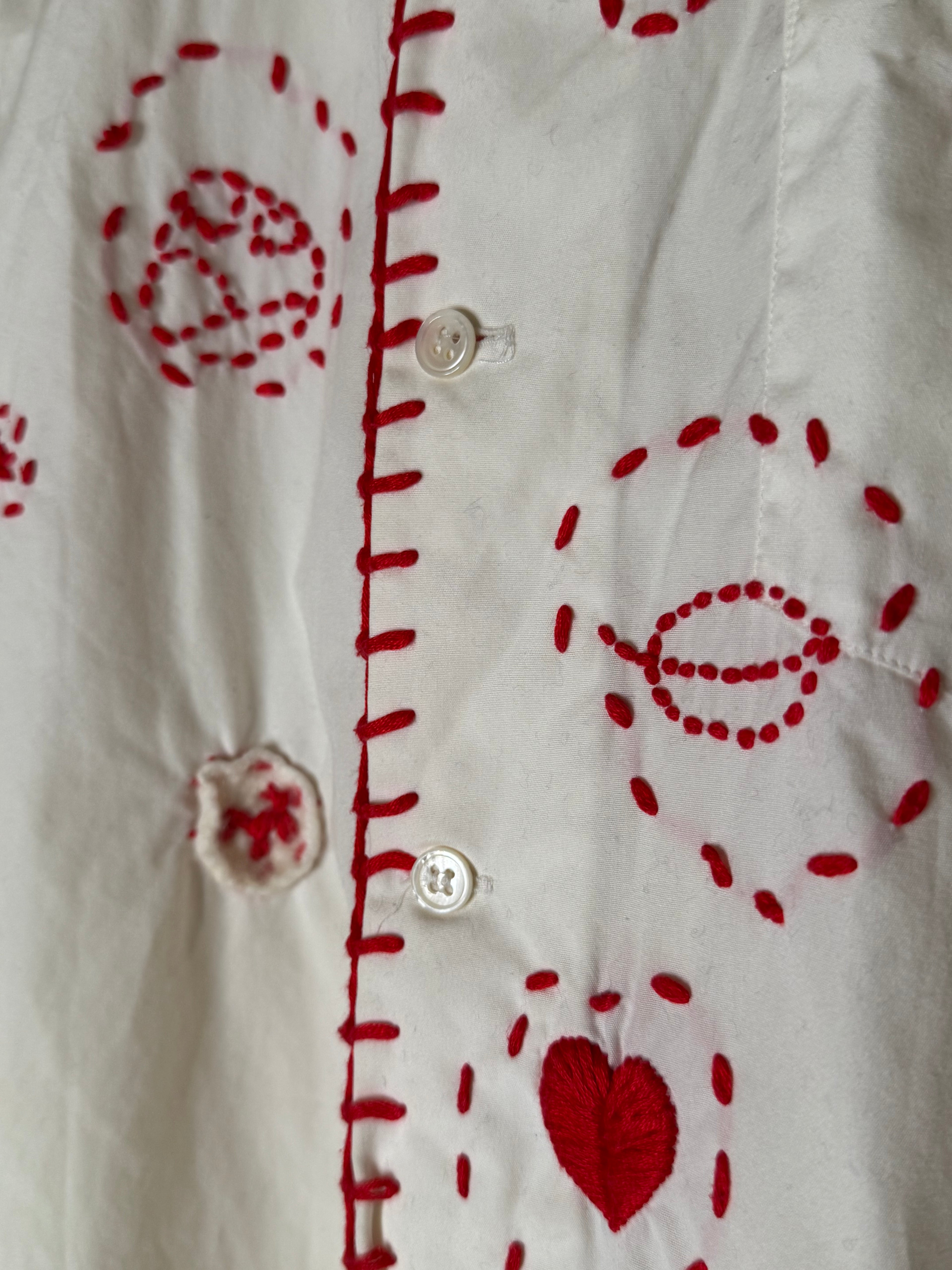 Comme des garçons embroidered button down shirt