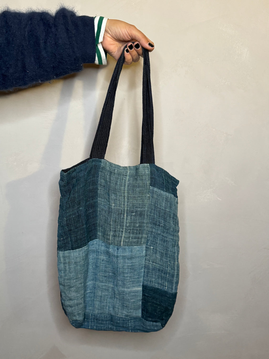 Linen handmade indigo tote