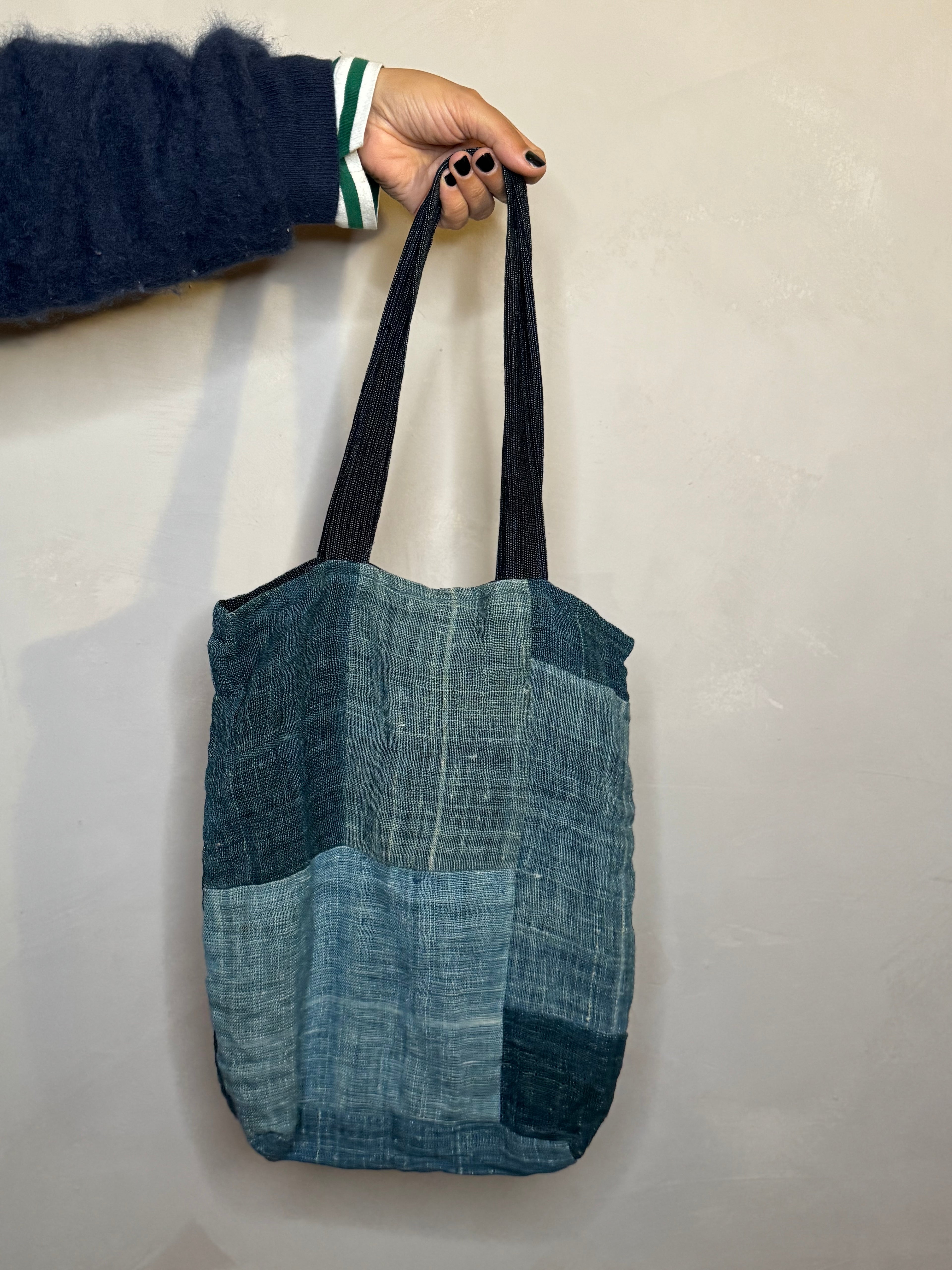 Linen handmade indigo tote
