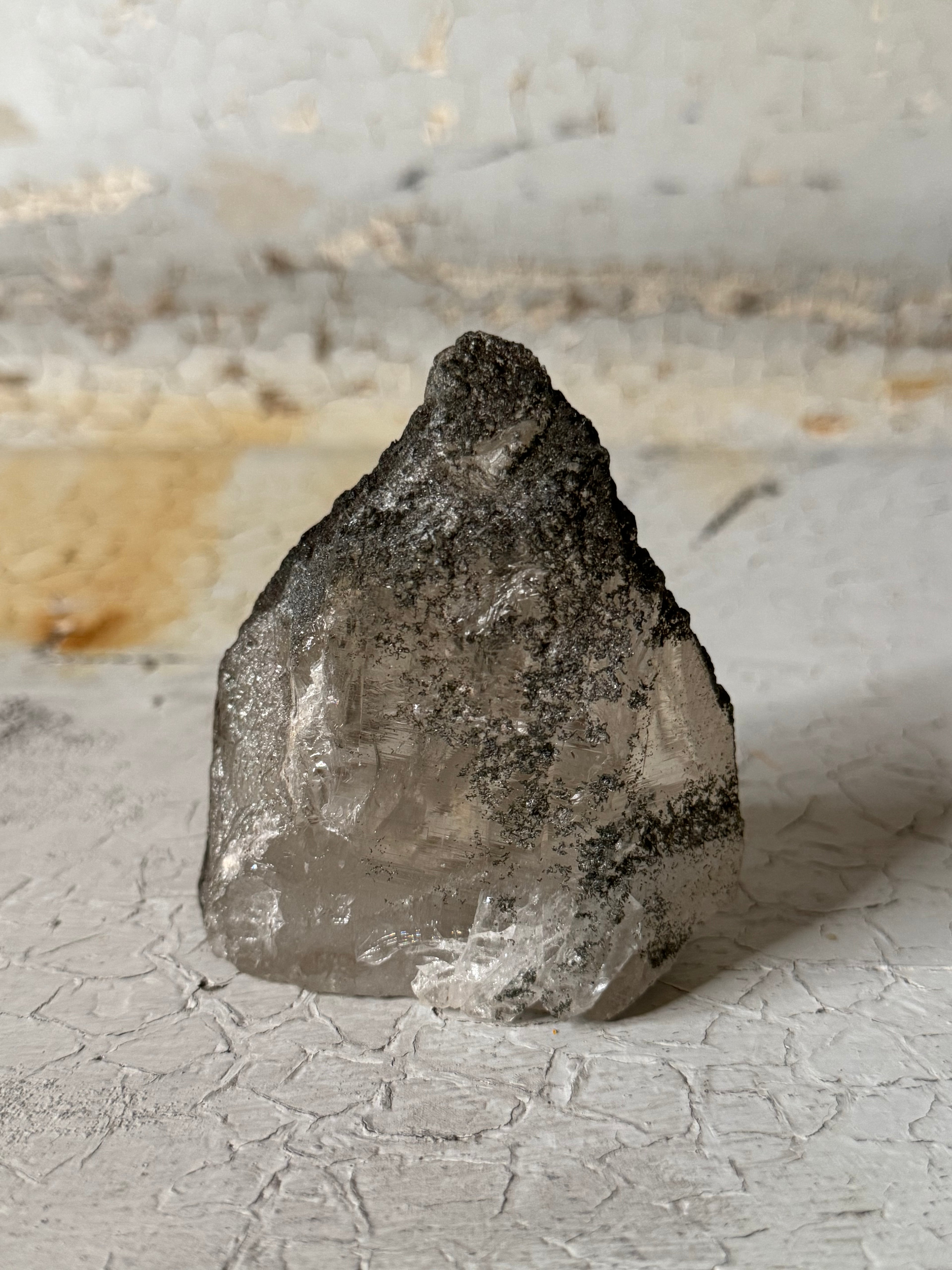 quartz and green chlorite with carved green tara