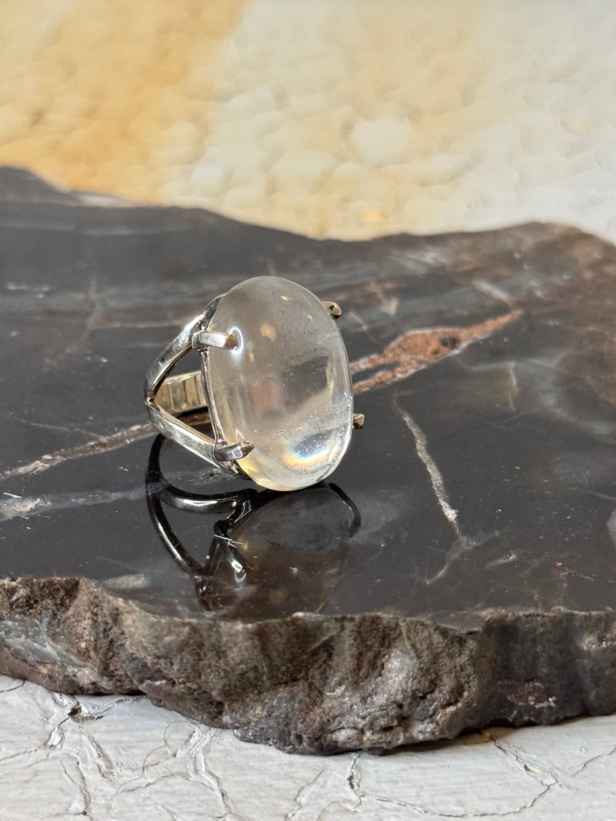 lemurian quartz sterling silver rings