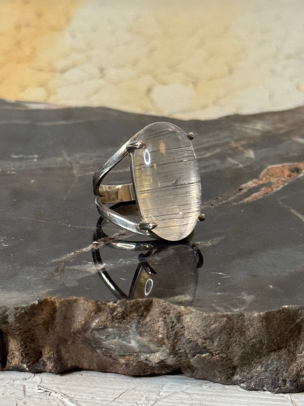 lemurian quartz sterling silver rings
