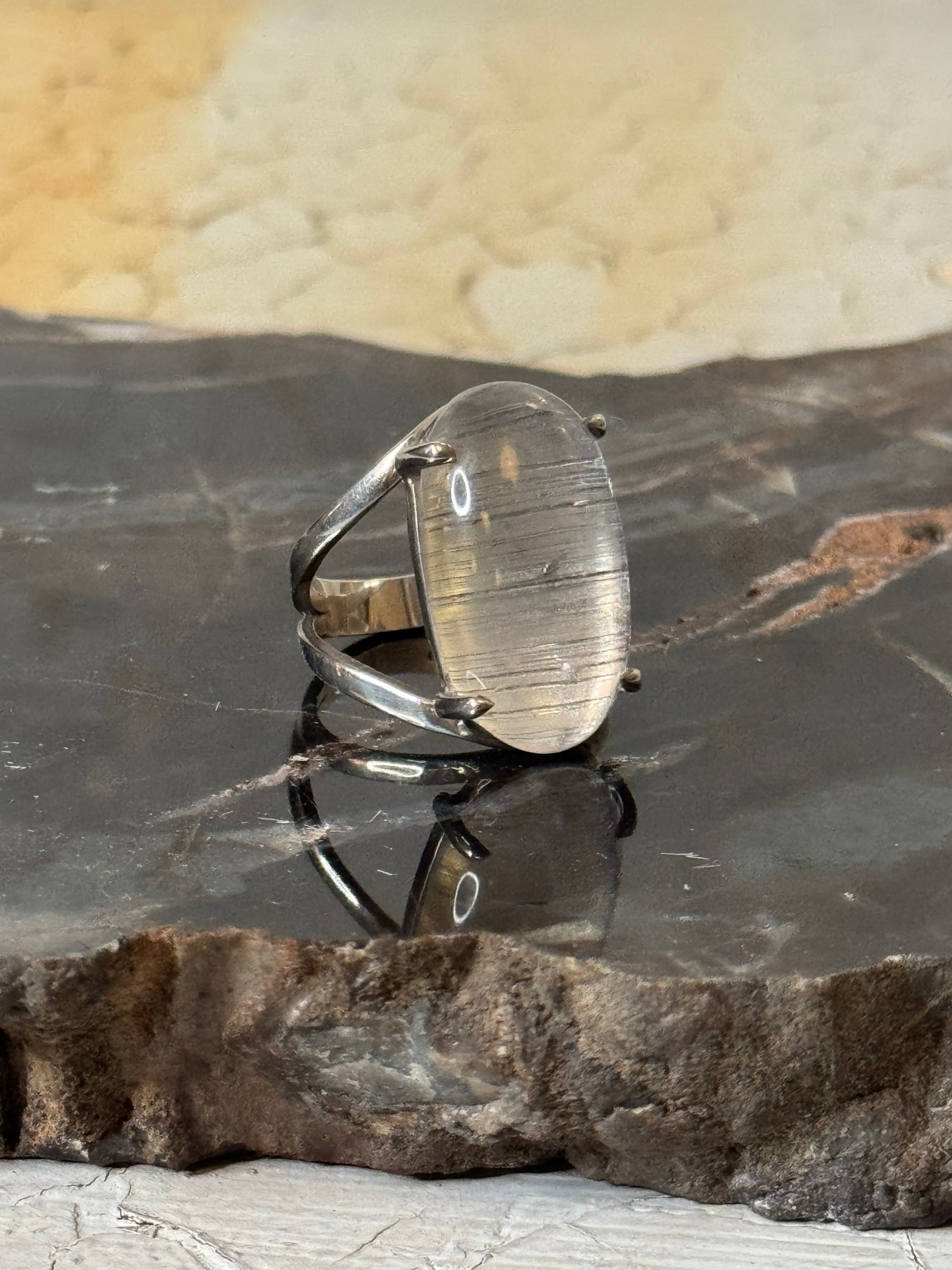 lemurian quartz sterling silver rings